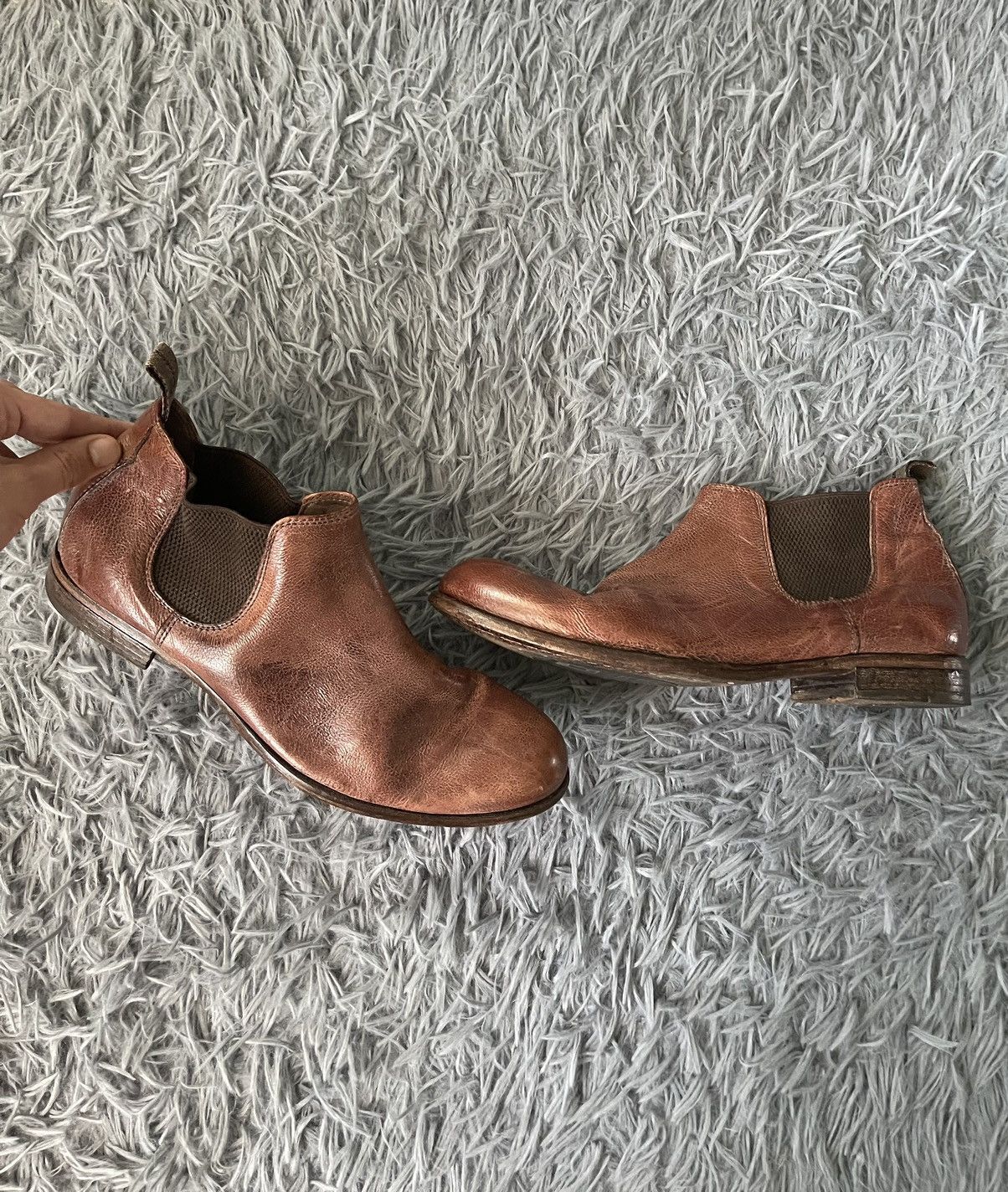 image of Avant Garde Real Leather Chelsea Boots in Brown, Men's (Size 9)