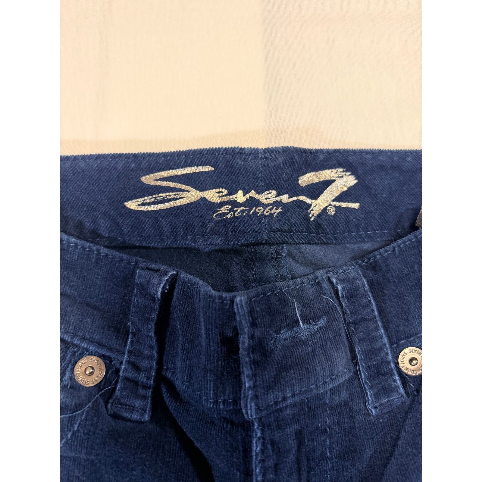 Seven 7 Seven7 Women’s Blue Corduroy Skinny Jeans Size 10 Stretch Size 32" / US 10 / IT 46 - 3 Thumbnail
