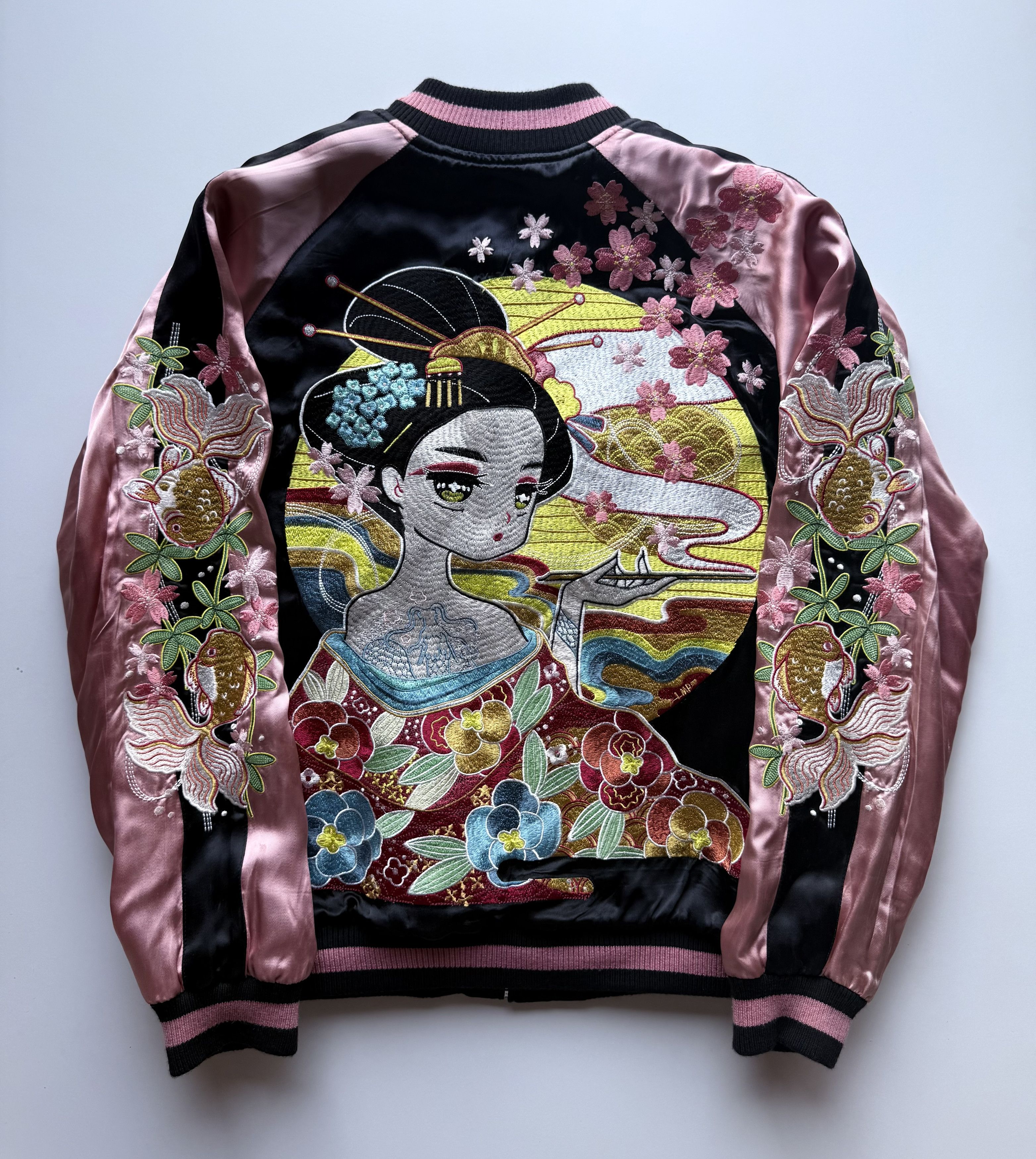 Other Hokusai x Anime Geisha Embroidered Sukajan Souvenir Jacket Size US L / EU 52-54 / 3 - 2 Thumbnail