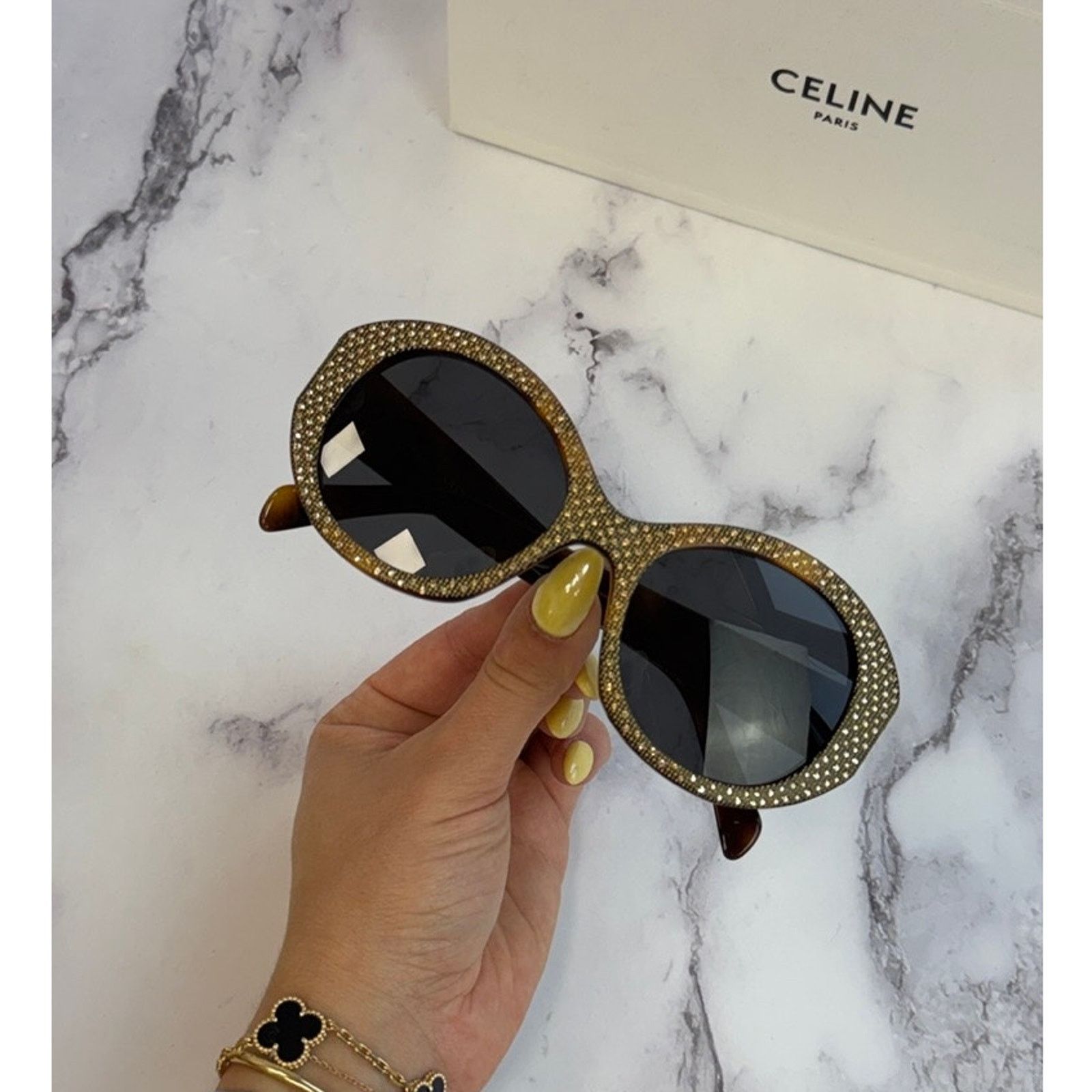 Celine NEW Celine CL4240IS Brown Crystal Sunglasses $1050 Size ONE SIZE - 1 Thumbnail