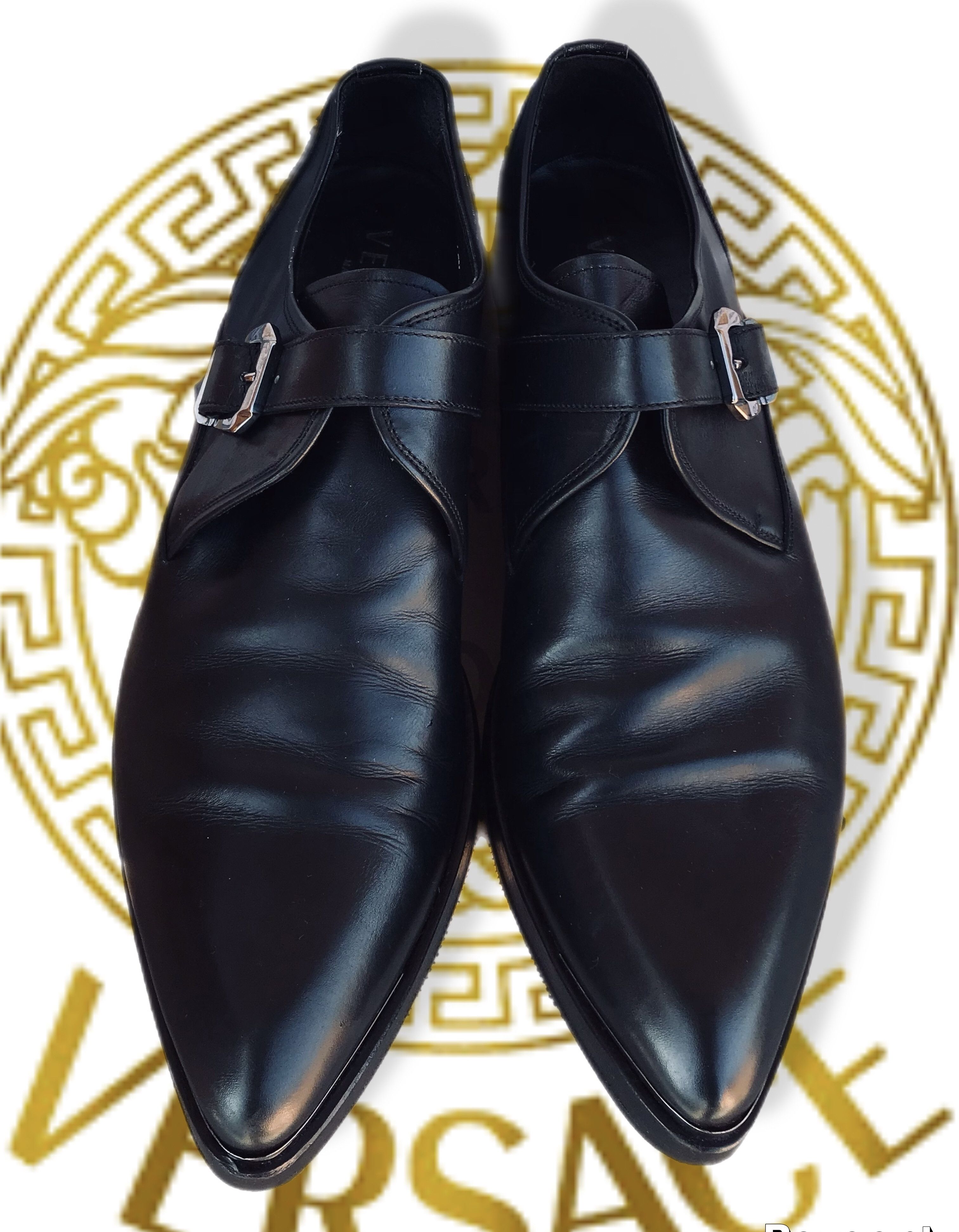 Versace Versace Monk Strap Black Leather Formal Dress Shoes Rivets Size US 9 / EU 42 - 6 Thumbnail