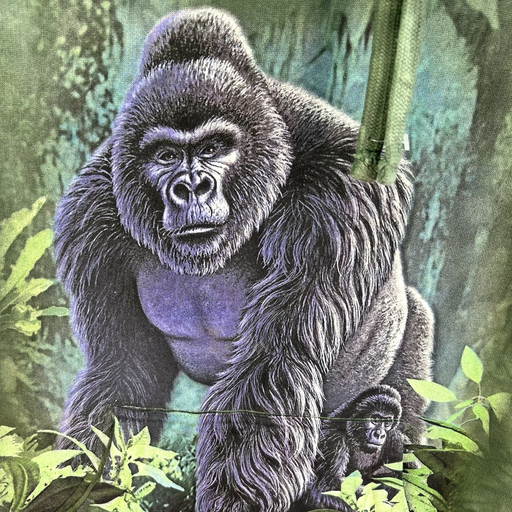 The Mountain The Mountain Tie-Dye Gorilla Hooded Sweatshirt Adult Size S /M Green Size US S / EU 44-46 / 1 - 2 Thumbnail
