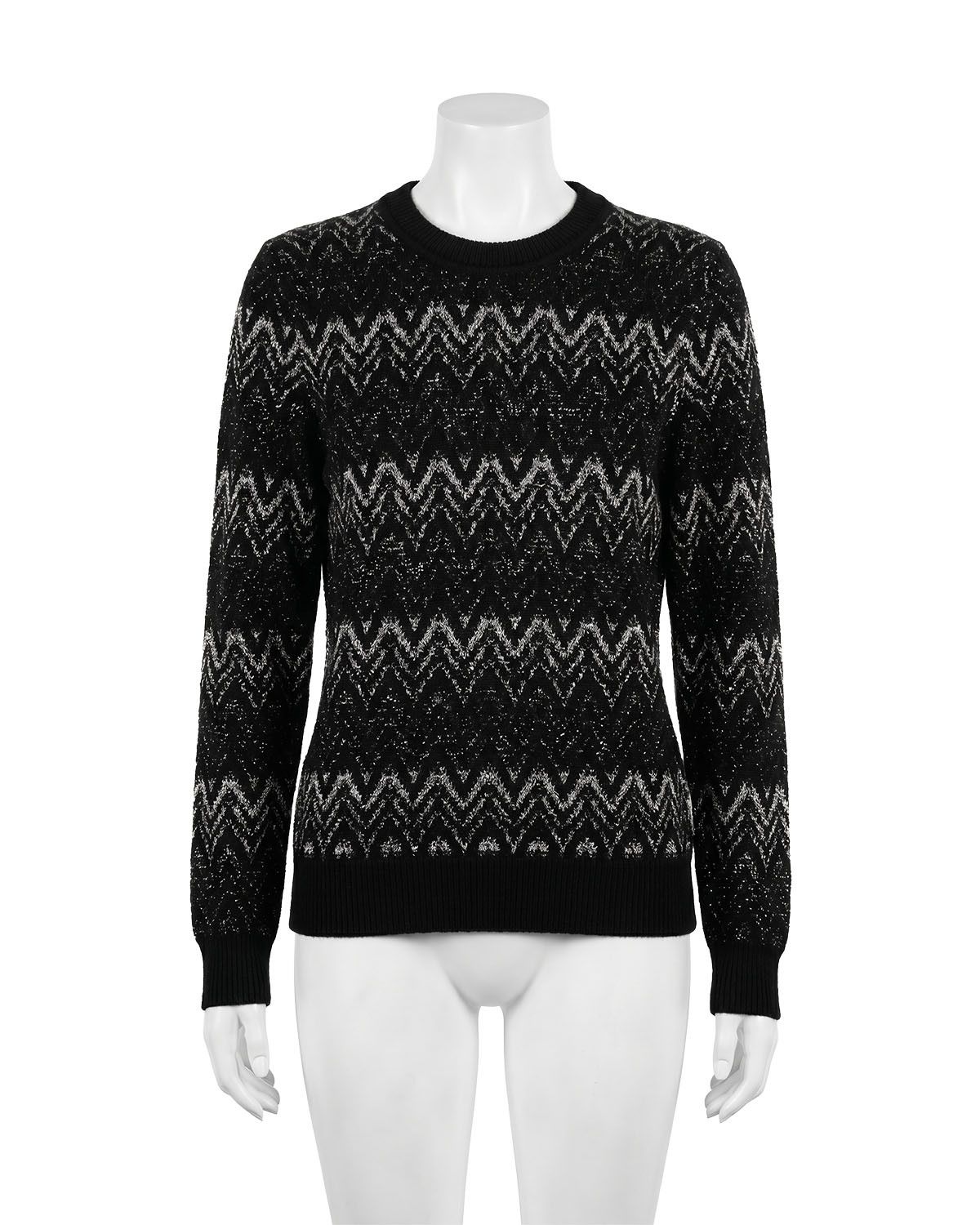 Saint Laurent Paris Saint Laurent Lurex Zigzag Sweater - FW19 Size US XS / EU 42 / 0 - 3 Thumbnail