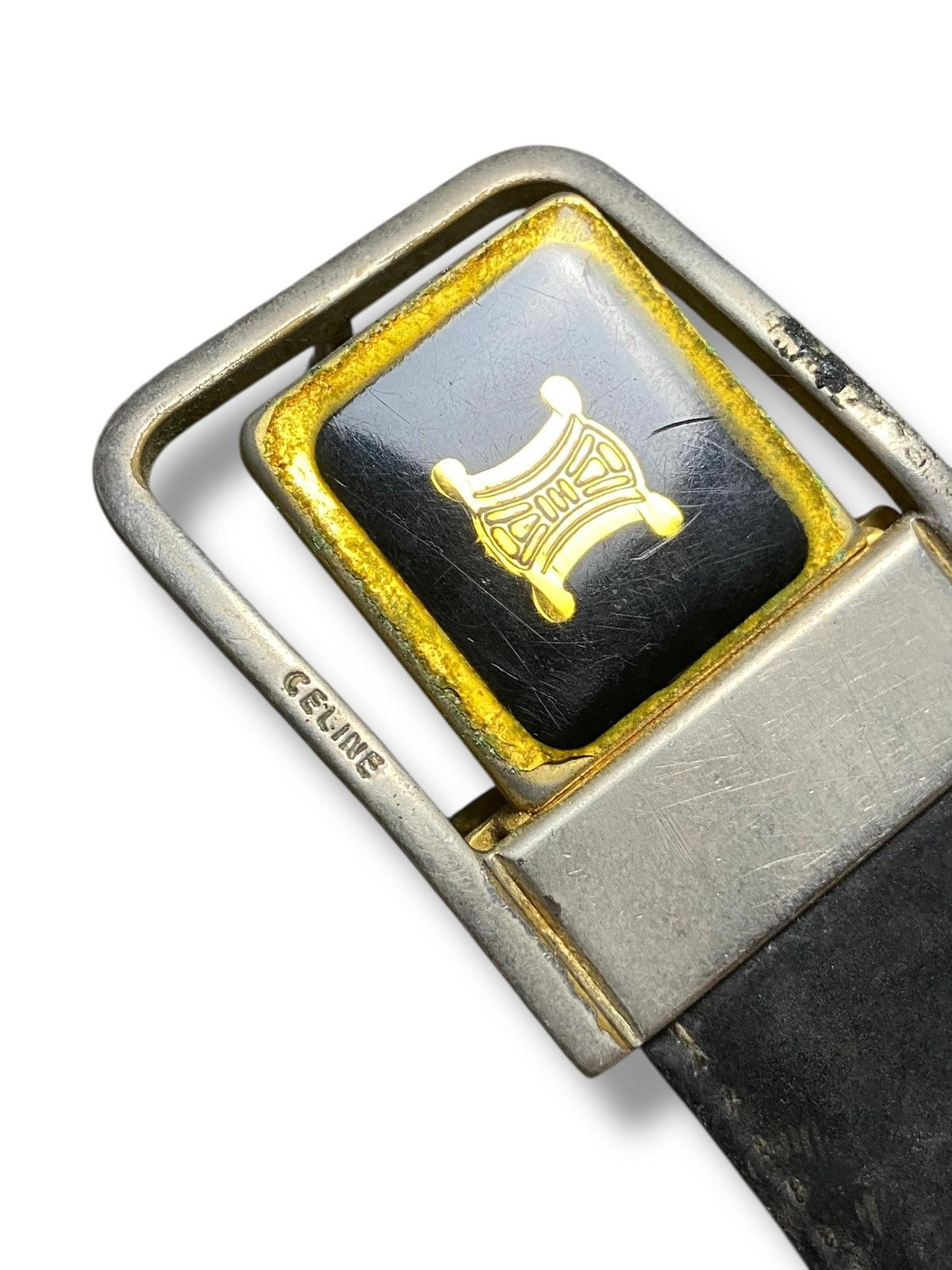 Celine Vintage Celine Paris Leather Belt (142) Size 42 - 2 Thumbnail