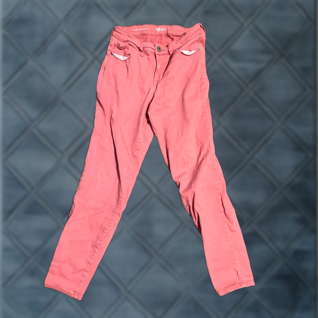 Vintage Style & Co Jeans Skinny Mid-Rise Stretch Pink sz 4 Womens Regular Inseam 28 in Denim City Retro Vintage No (adjust) Size 27" / US 4 / IT 40 - 1 Thumbnail