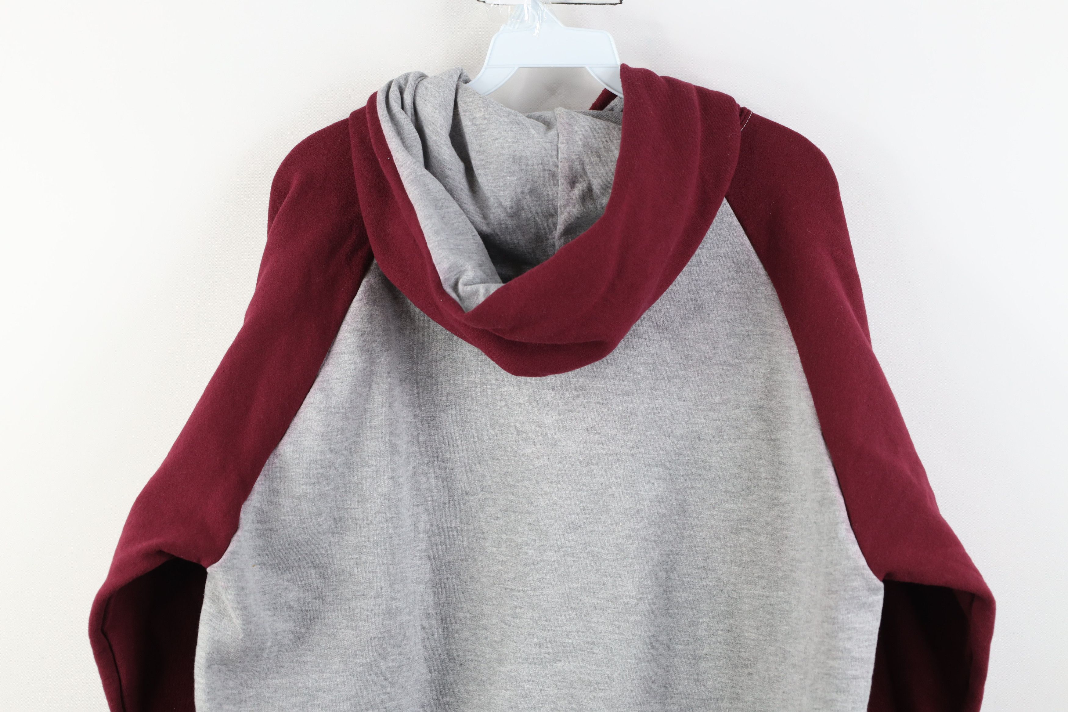 Vintage Vintage 90s Y2K Streetwear Hoodie Sweatshirt Gray Burgundy Size US L / EU 52-54 / 3 - 13 Thumbnail