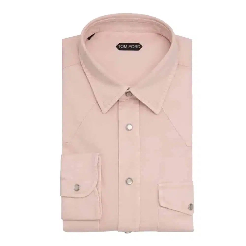Tom Ford o1sndg0526 HDS001 Baby Corduroy Western Shirt in Pink Size US L / EU 52-54 / 3 - 1 Thumbnail