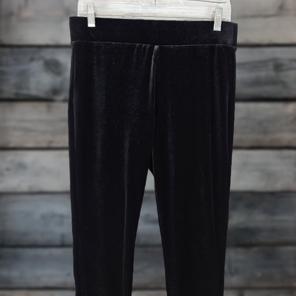 Loft Ann Taylor LOFT Womens Velvet Ankle Leggings Sz Medium Black Pull On Mid Rise Size 32" / US 10 / IT 46 - 1 Thumbnail
