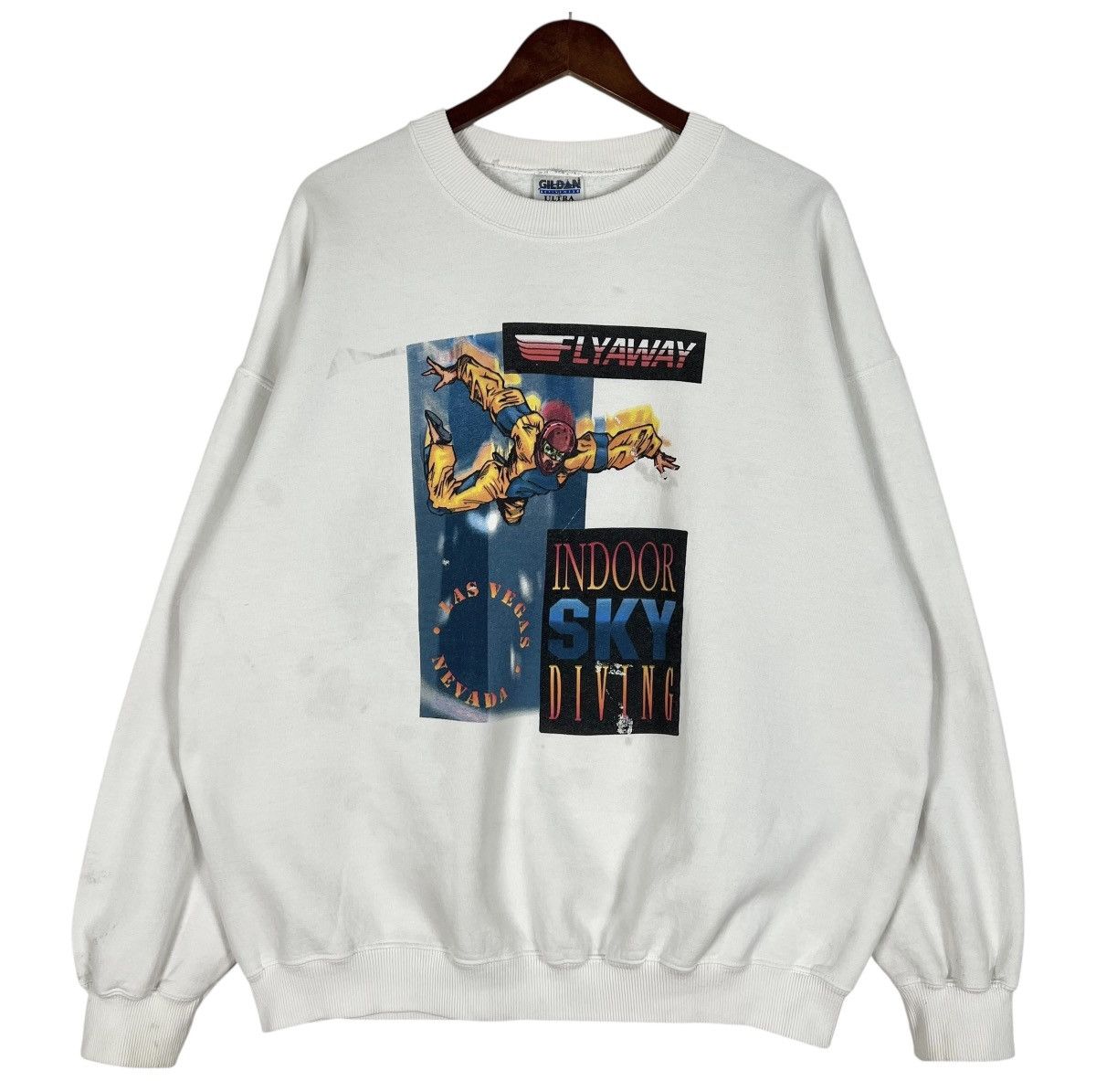 Vintage 90s Vintage FLYAWAY Las Vegas Nevada Skydiving Sweatshirt Size US XL / EU 56 / 4 - 1 Thumbnail