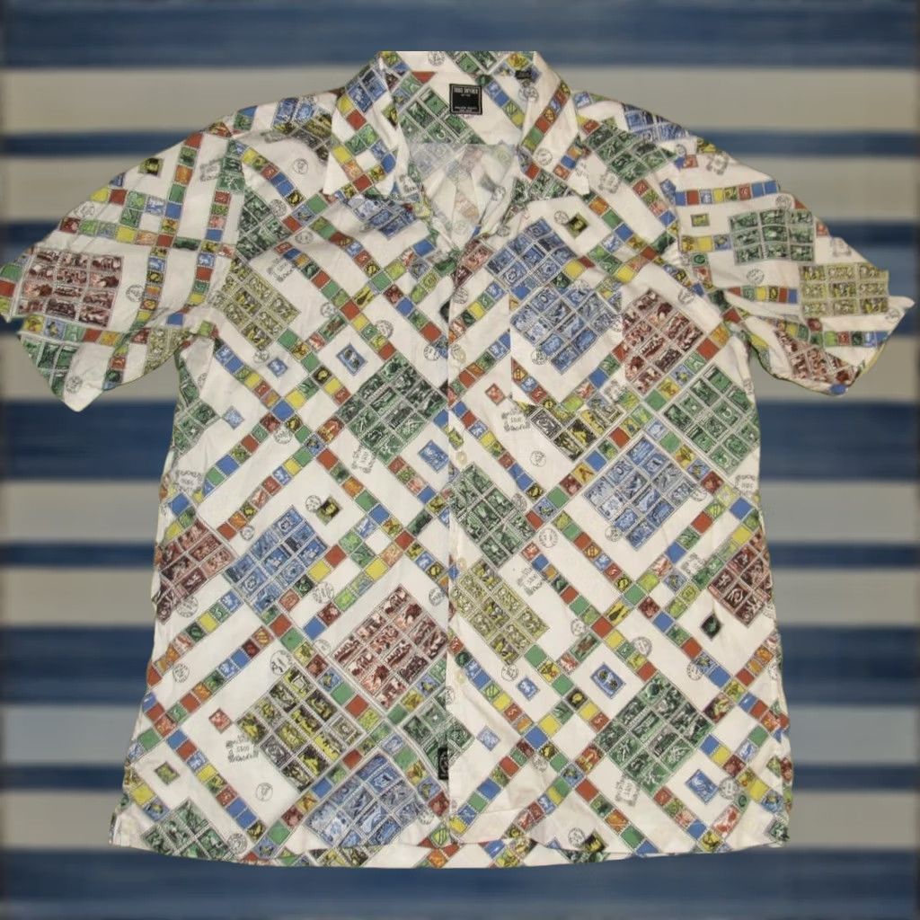 Todd Snyder TODD SNYDER Short Sleeve Camp Shirt Stamp Print XL Mens XL Multicolor Stamp Print Camp Shirt Todd Snyder Short Sleeve Camp Shirt XL Mens XL Multicolor Size US XL / EU 56 / 4 - 1 Thumbnail