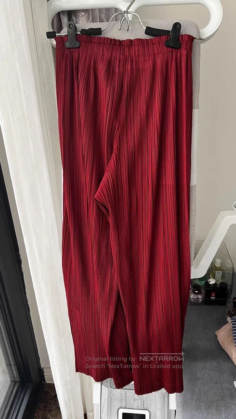 Issey Miyake Issey Miyake Red Straight Side-slit Pants Size 25" / US 0 / IT 36 - 6 Thumbnail