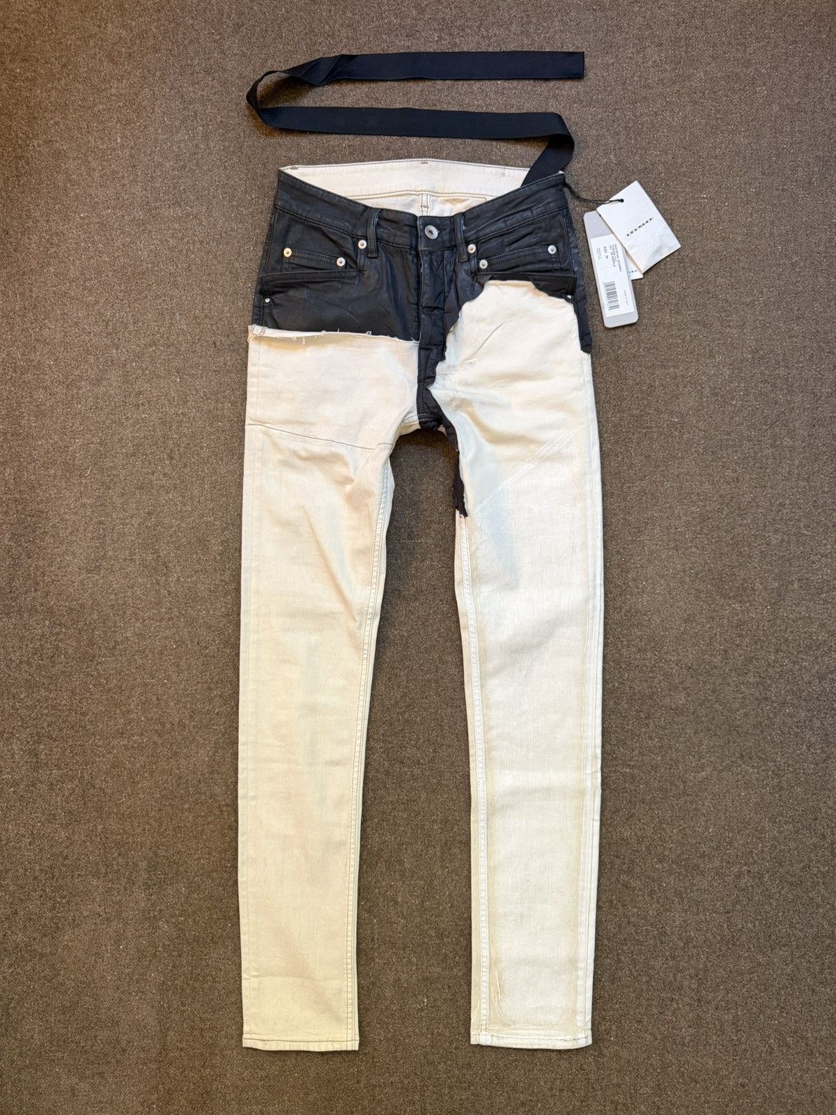 Rick Owens Rick Owens White Wax Tyrone Collage Jeans | Grailed