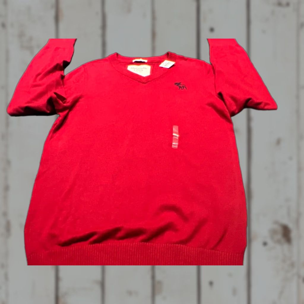 Abercrombie & Fitch Abercrombie & Fitch Sweater Men’s Medium M Muscle Red V-neck Size US M / EU 48-50 / 2 - 1 Thumbnail