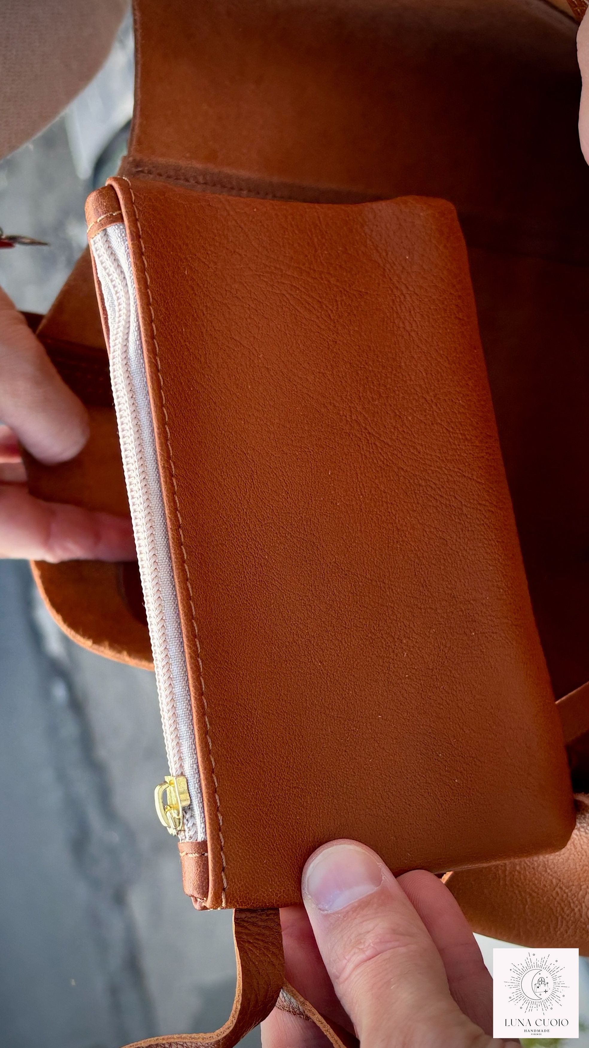 Vera Pelle Tan Leather Tote Bag From Italy Size ONE SIZE - 4 Thumbnail
