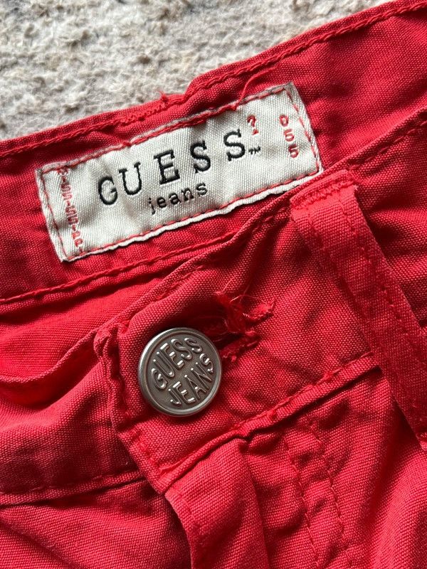 Guess Guess Jeans Made in Italy Red Vintage 90s Rare Slim Fit Size 27" / US 4 / IT 40 - 7 Thumbnail