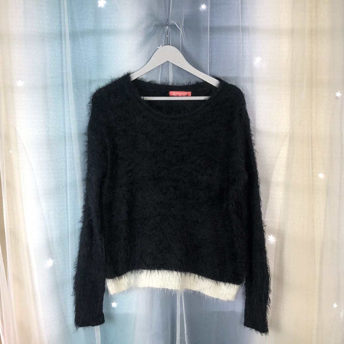 Aran Isles Knitwear × Homespun Knitwear × Japanese Brand Goodday Young Black Mohair Knitwear #920 Size L / US 10 / IT 46 - 1 Thumbnail