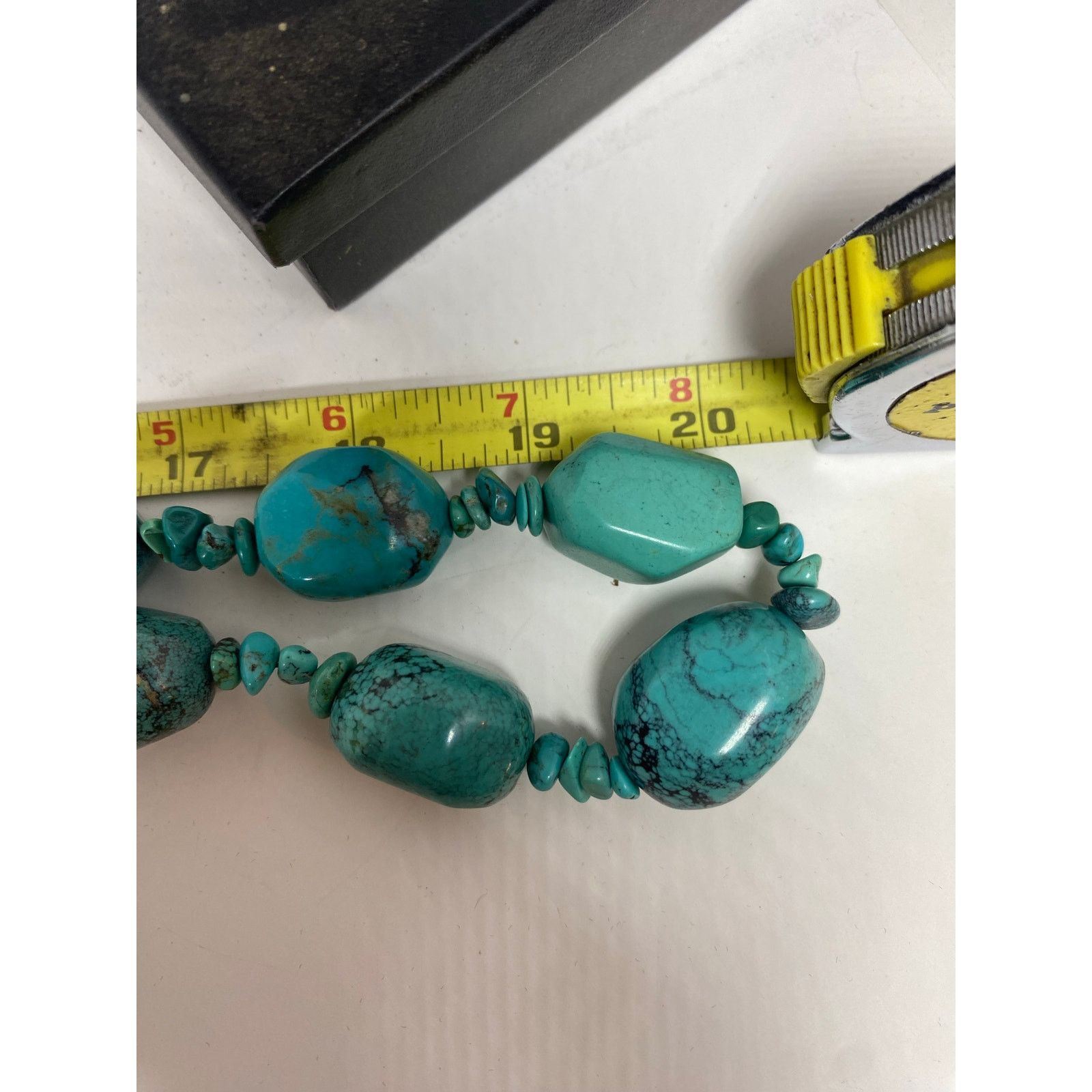 Other Faux Turquoise Cabochon Graduated Silver beaded Necklace Size ONE SIZE - 6 Thumbnail
