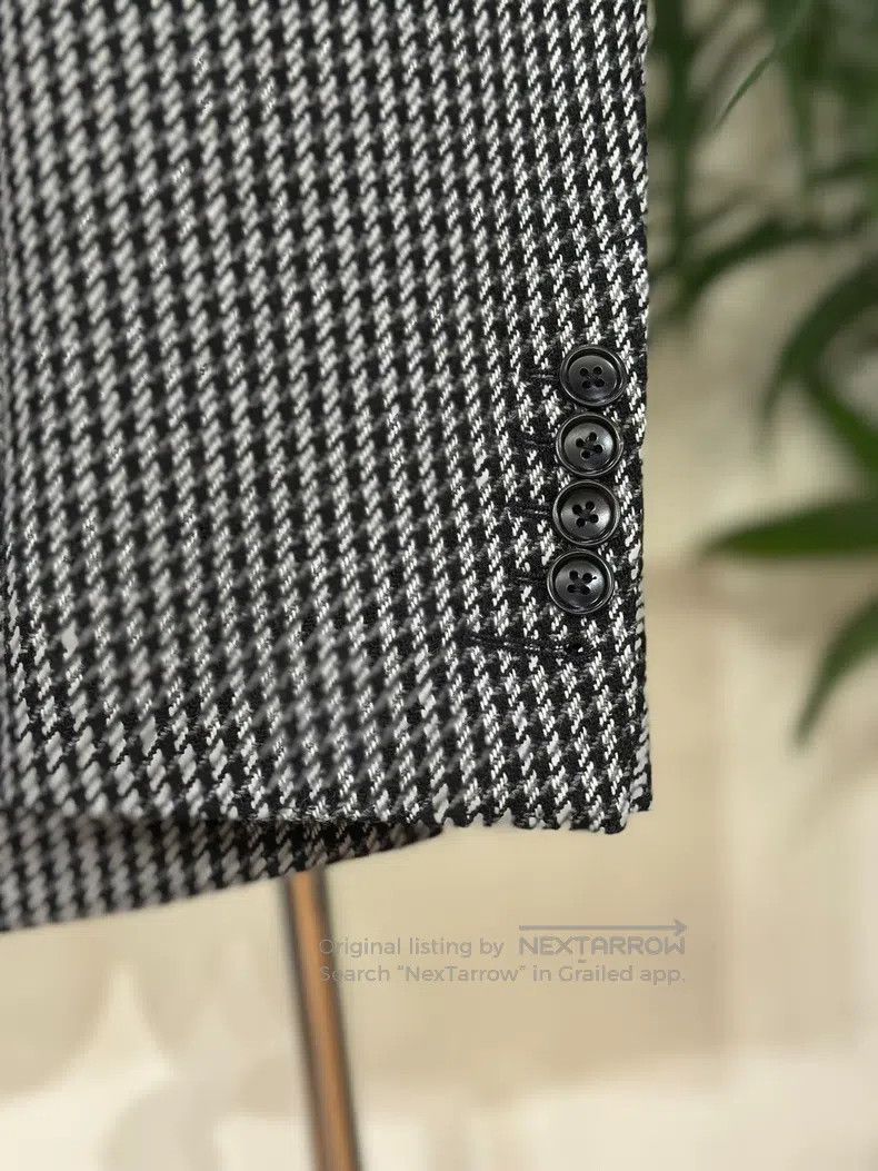 Tom Ford Tom Ford Black and Grey Houndstooth Mixed Fabric Single-Br Size 52L - 5 Thumbnail
