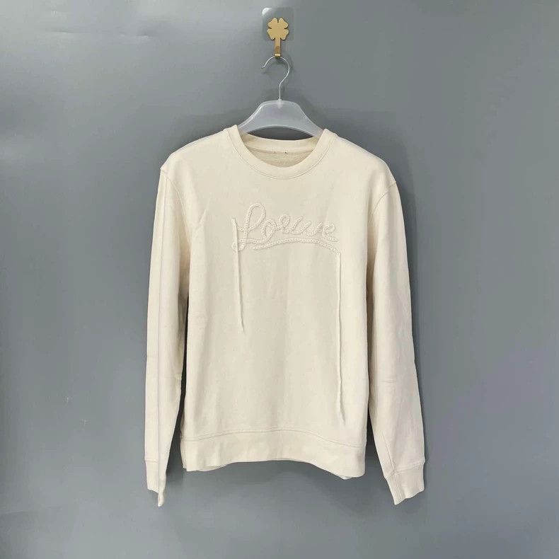 Loewe LOEWE Fringed embroidered beige sweater Size M / US 6-8 / IT 42-44 - 1 Thumbnail