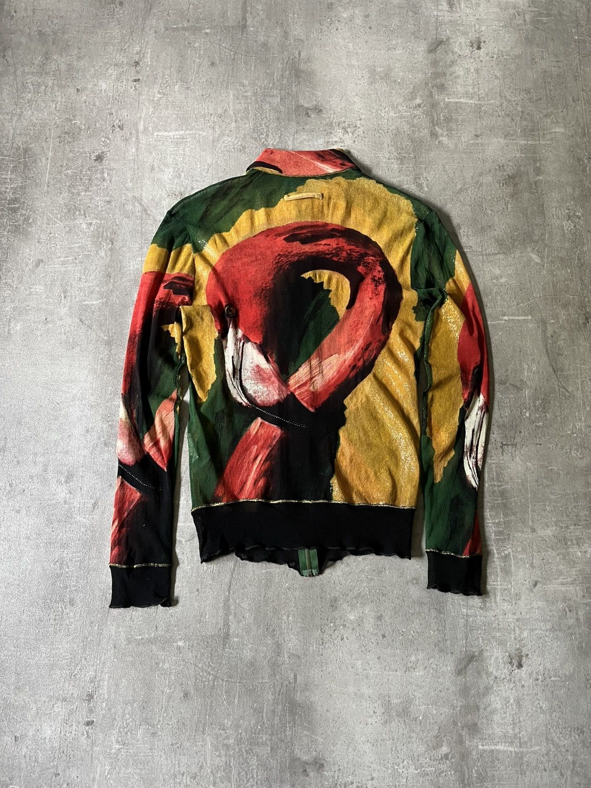 Jean Paul Gaultier Vintage Jean Paul Gaultier S/S 96 Flamingo zip mesh jacket Size US S / EU 44-46 / 1 - 9 Thumbnail
