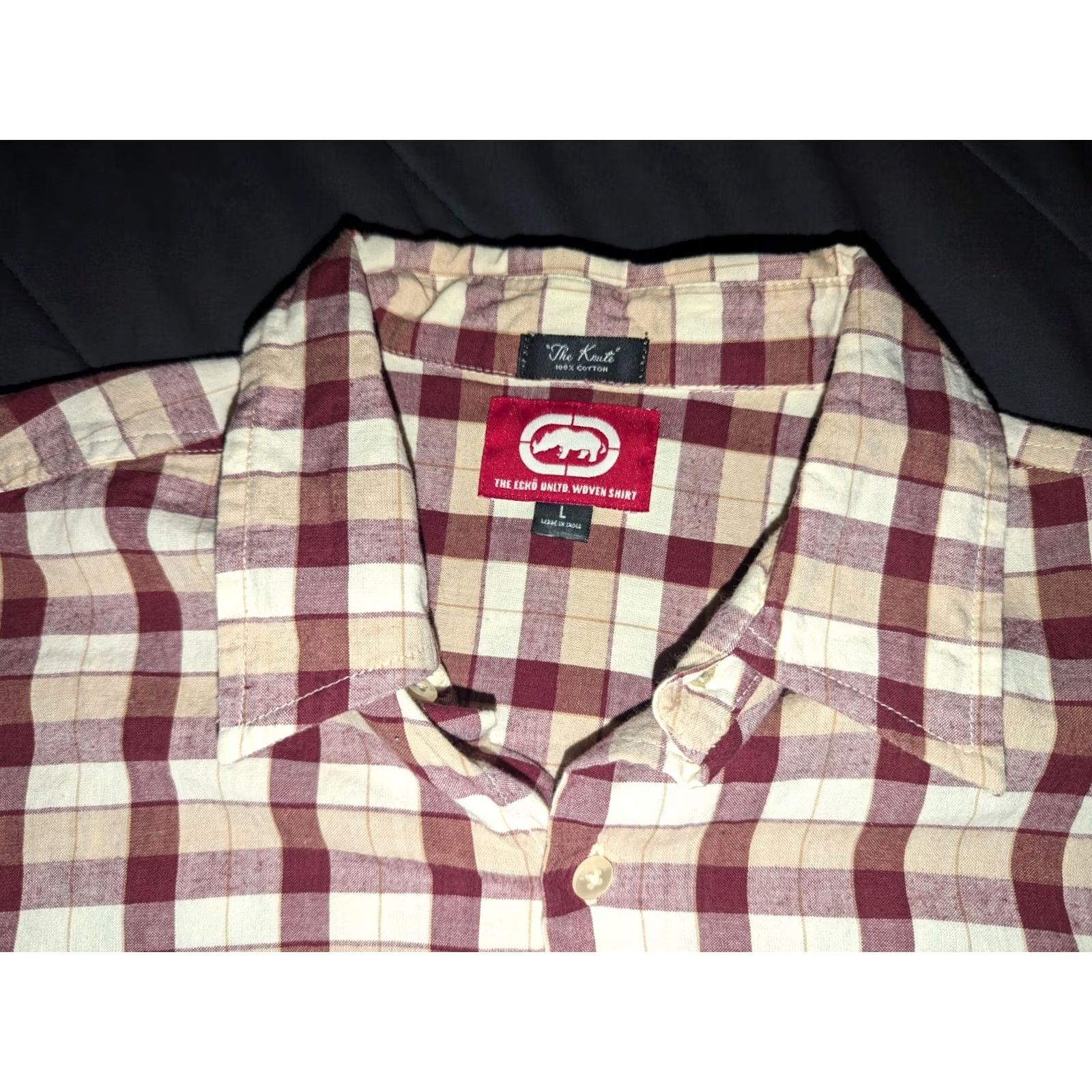 Ecko Unltd. VINTAGE Ecko Unltd Shirt Mens L Plaid Red Check Short Sleeve Button Up The Knite Casual Modern Logo 90s Mens Size US L / EU 52-54 / 3 - 2 Thumbnail