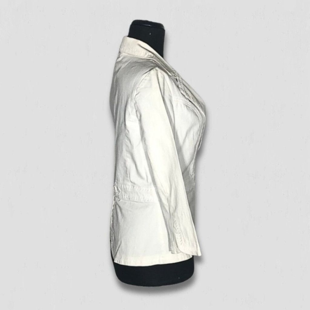 Vintage Apostrophe Embroidered Blazer Button Front Cream Off White 2 Size XS / US 0-2 / IT 36-38 - 3 Thumbnail