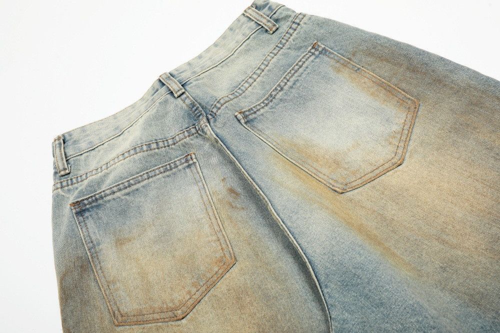 Vintage Men's loose ink-splashed punk distressed dirty jeans Size US 32 / EU 48 - 5 Thumbnail