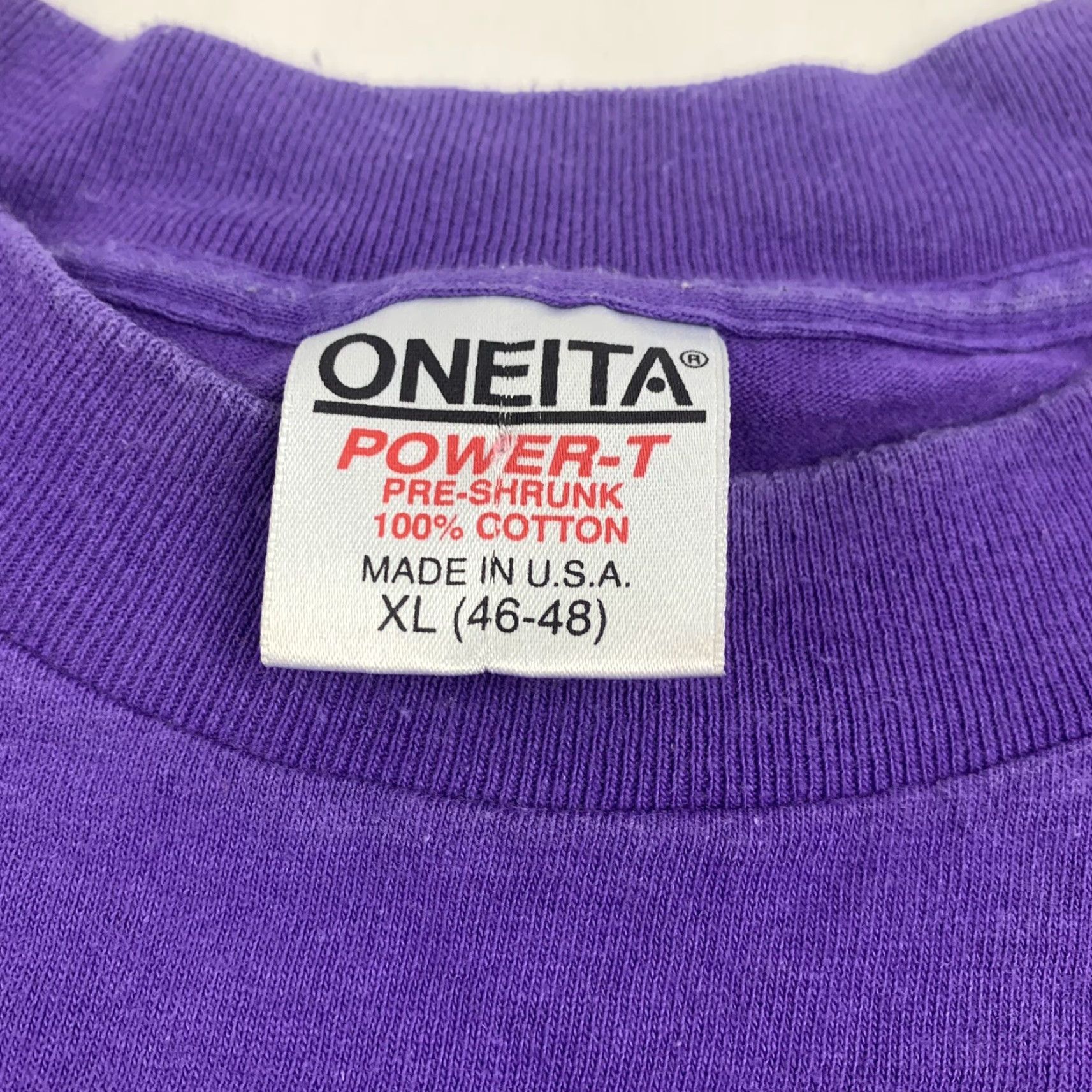 Vintage VINTAGE Oneita Racks Womens Store T Shirt XL Purple 90s Made in USA - Crew Neck Short Sleeve Solid Shirt Womens XL 90s Clothing Size XL / US 12-14 / IT 48-50 - 2 Thumbnail