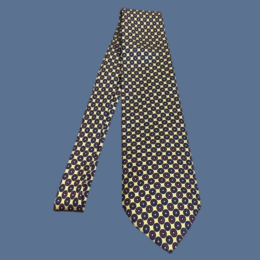 Vintage Venezia Tie 100% Silk Made in Italy Mens Gold 58 Inch 4" at widest point Size ONE SIZE - 1 Thumbnail