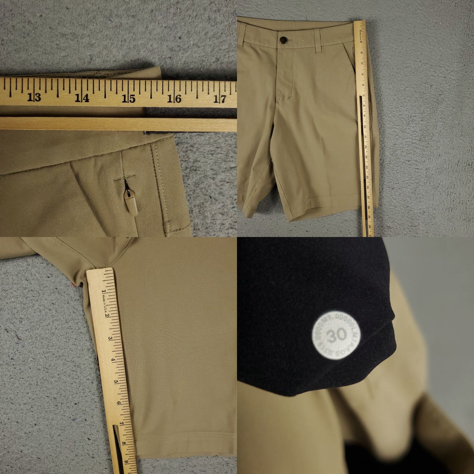 Lululemon Lululemon Shorts Mens Size 30 Beige Tech Casual Flat Front Chino Regular Front Pockets Logo 30 Beige Men Size US 30 / EU 46 - 8 Thumbnail