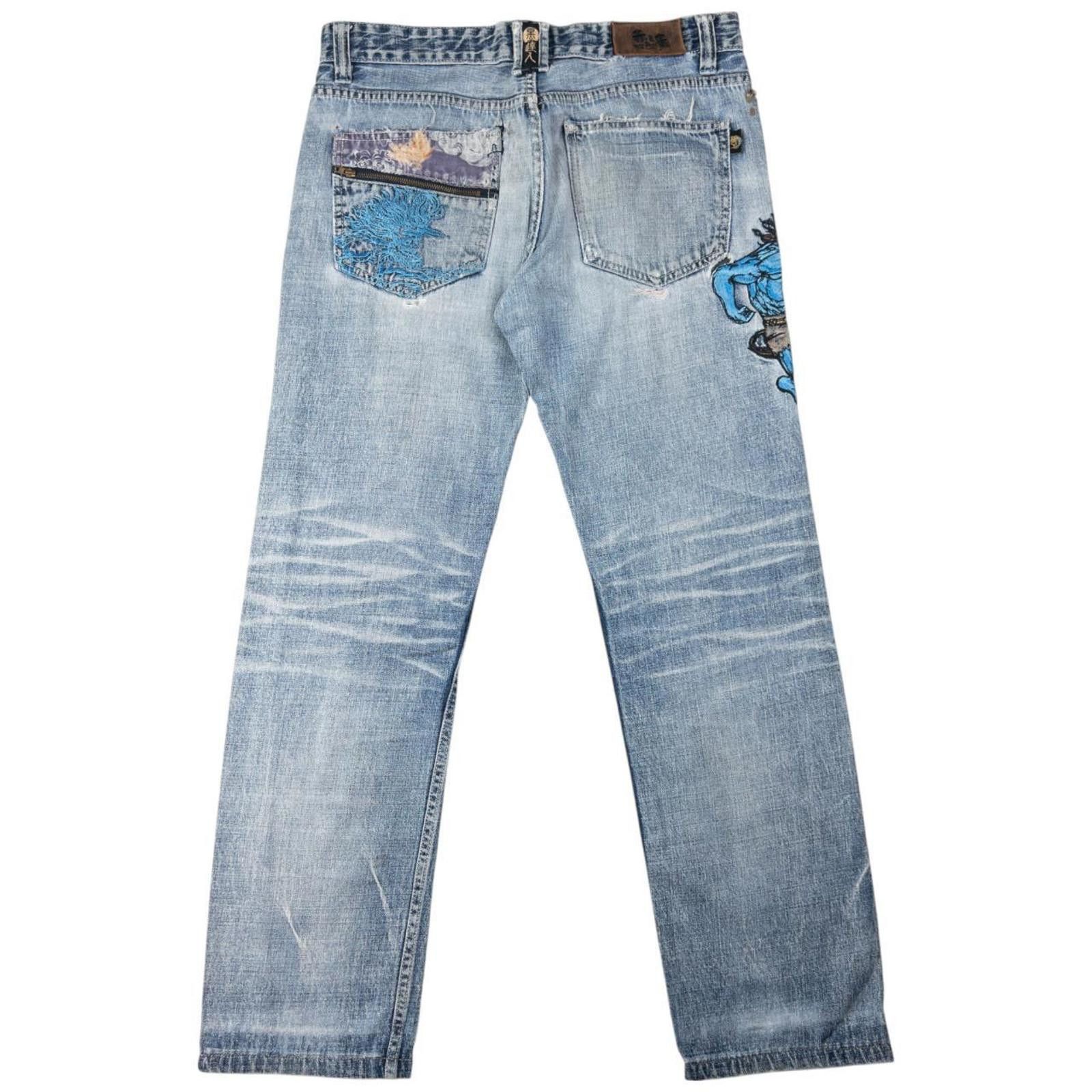 Other Vintage Big Train Patchwork Japanese Denim Jeans Size W34 Size US 34 / EU 50 - 4 Thumbnail