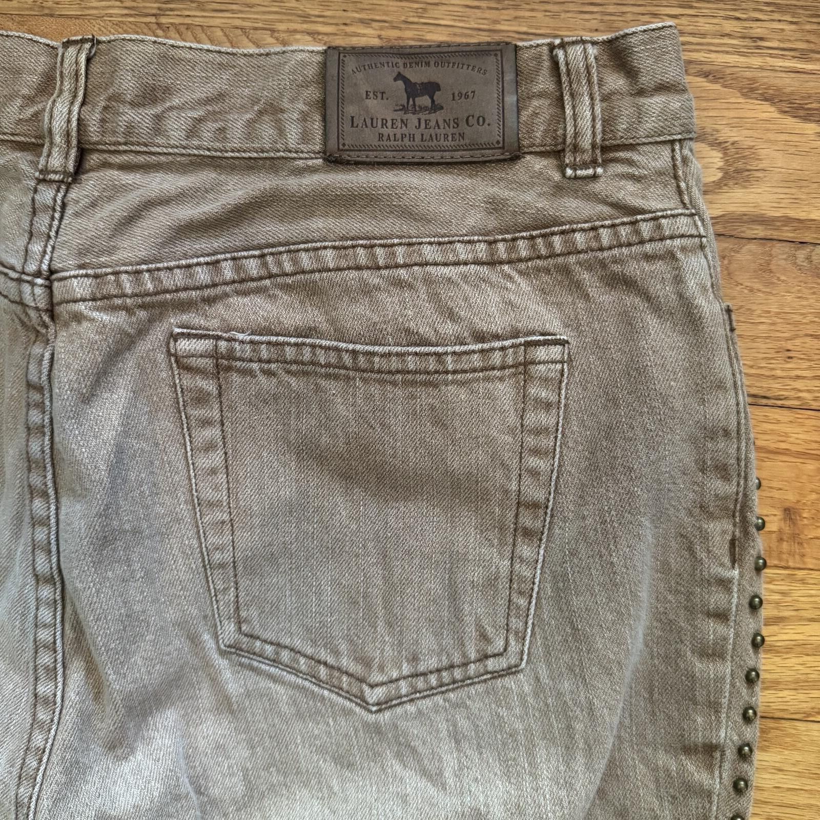 Polo Ralph Lauren VTG LRL Co. Brown Studded Cotton Jeans Size 10 Size 32" / US 10 / IT 46 - 4 Thumbnail