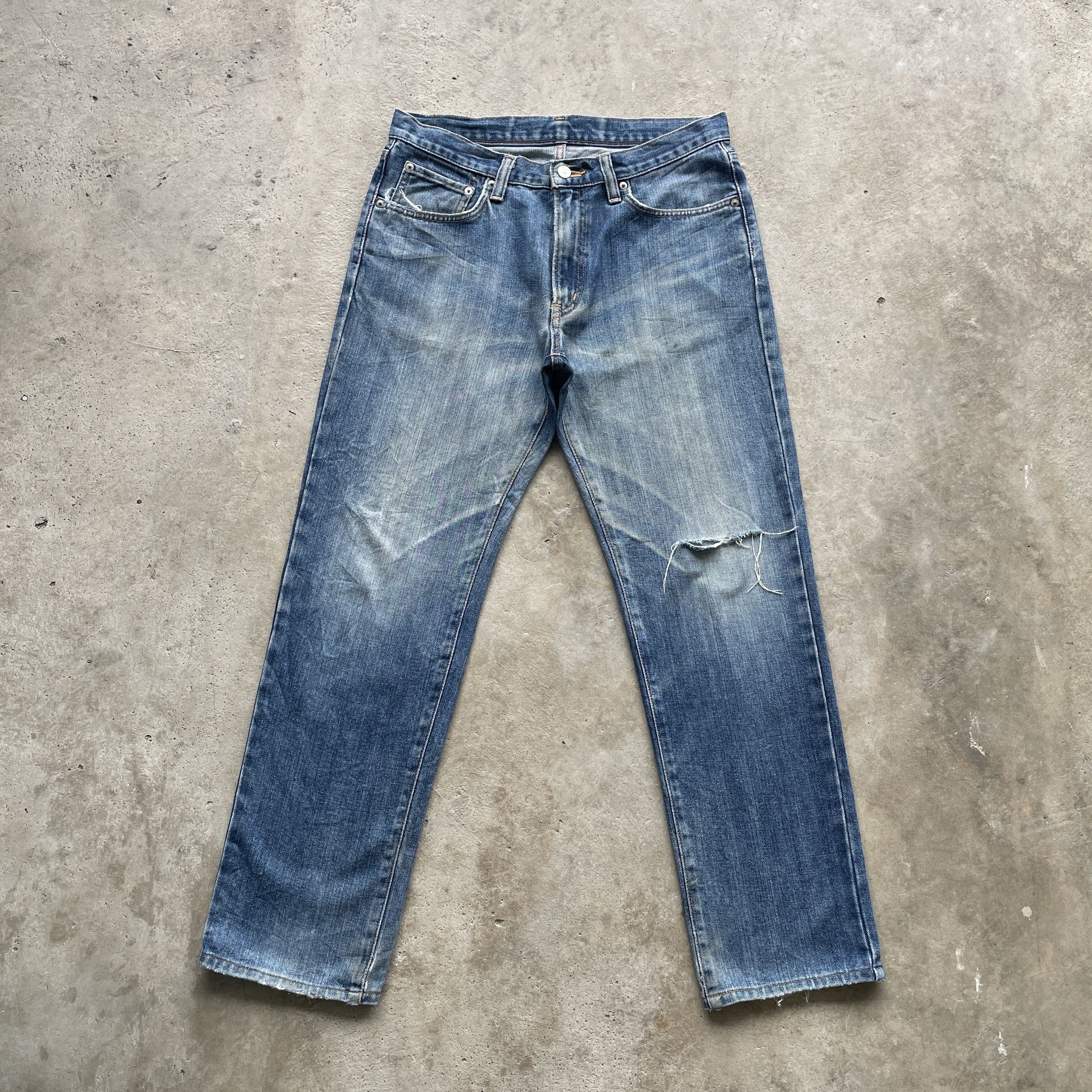 Edwin × Japanese Brand × Jean W32 VINTAGE EDWIN FADED JEANS MADE IN JAPAN DISTRESSED PANTS Size US 32 / EU 48 - 2 Thumbnail