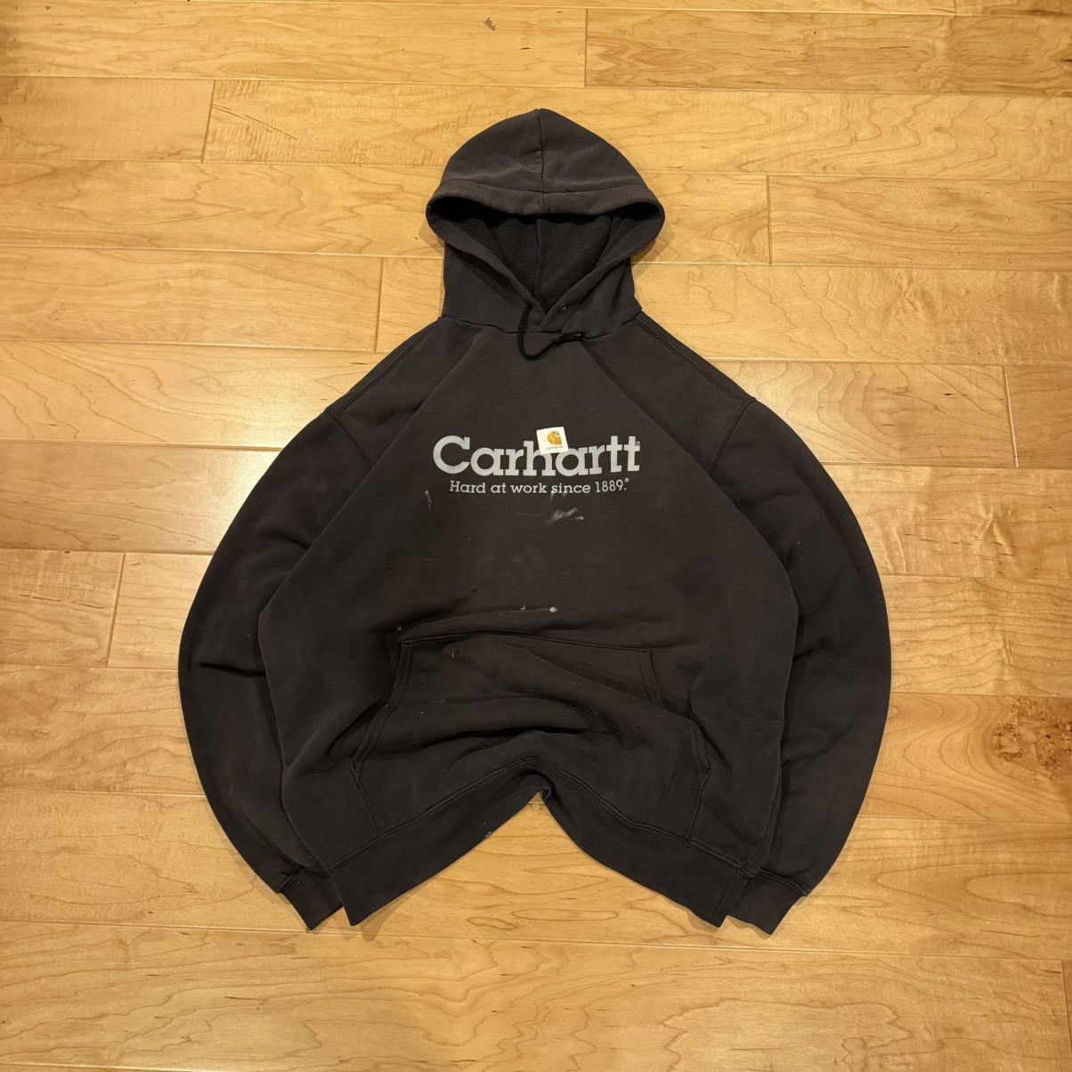 Carhartt × Vintage Vintage Carhartt Sun FadedWorkwear Logo Hoodie Size US L / EU 52-54 / 3 - 1 Thumbnail