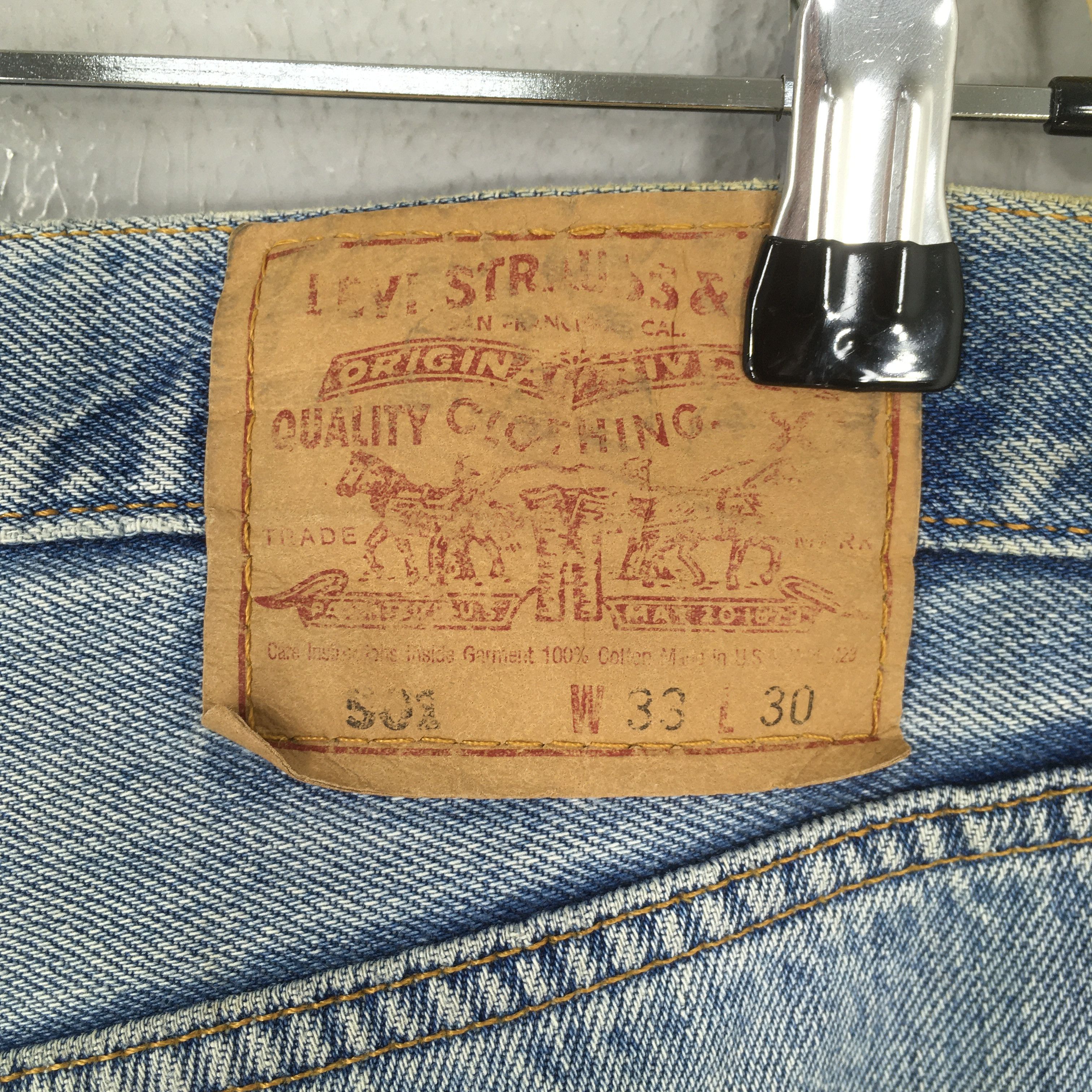 Levi's Size 30x29 Vintage 90s Levi's 501 Straight Cut Denim S1824 Size US 30 / EU 46 - 10 Thumbnail