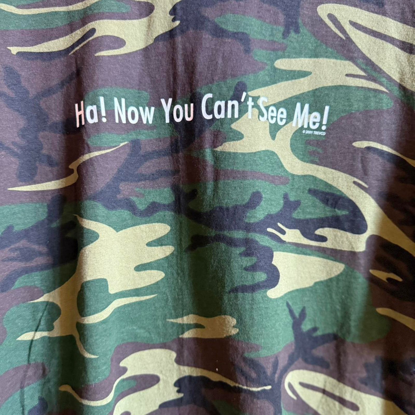 Vintage Vintage 90s Camo Camouflage Now You Can’t See Me T-Shirt Size US XL / EU 56 / 4 - 3 Thumbnail