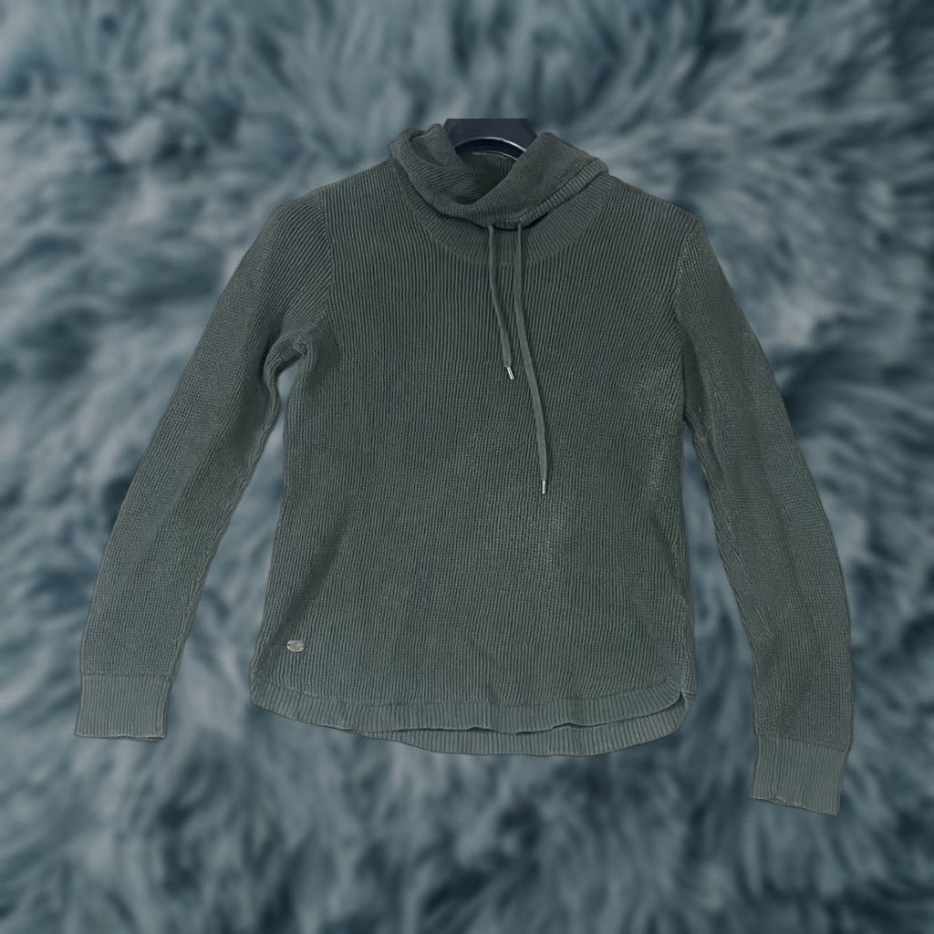 Ralph Lauren Lauren Ralph Lauren Sweater Women Green Waffle-Knit Cowl Neck Sz Medium Size M / US 6-8 / IT 42-44 - 1 Thumbnail
