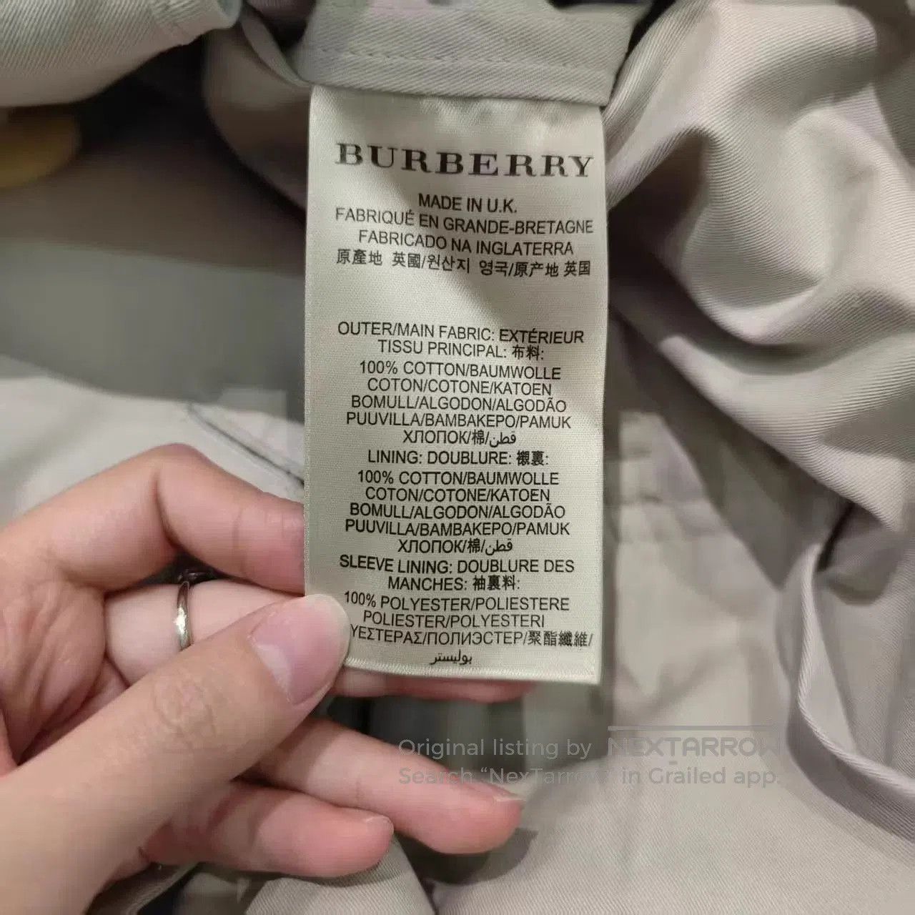 Burberry Beige Trench Coat with Belt - Size L. Size US L / EU 52-54 / 3 - 6 Thumbnail