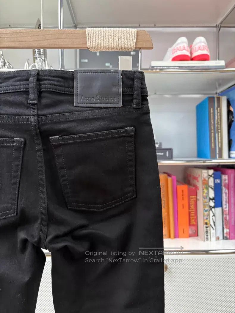 Acne Studios Acne Studios Black leather label silver buckle jeans, a mo Size 25" / US 0 / IT 36 - 5 Thumbnail
