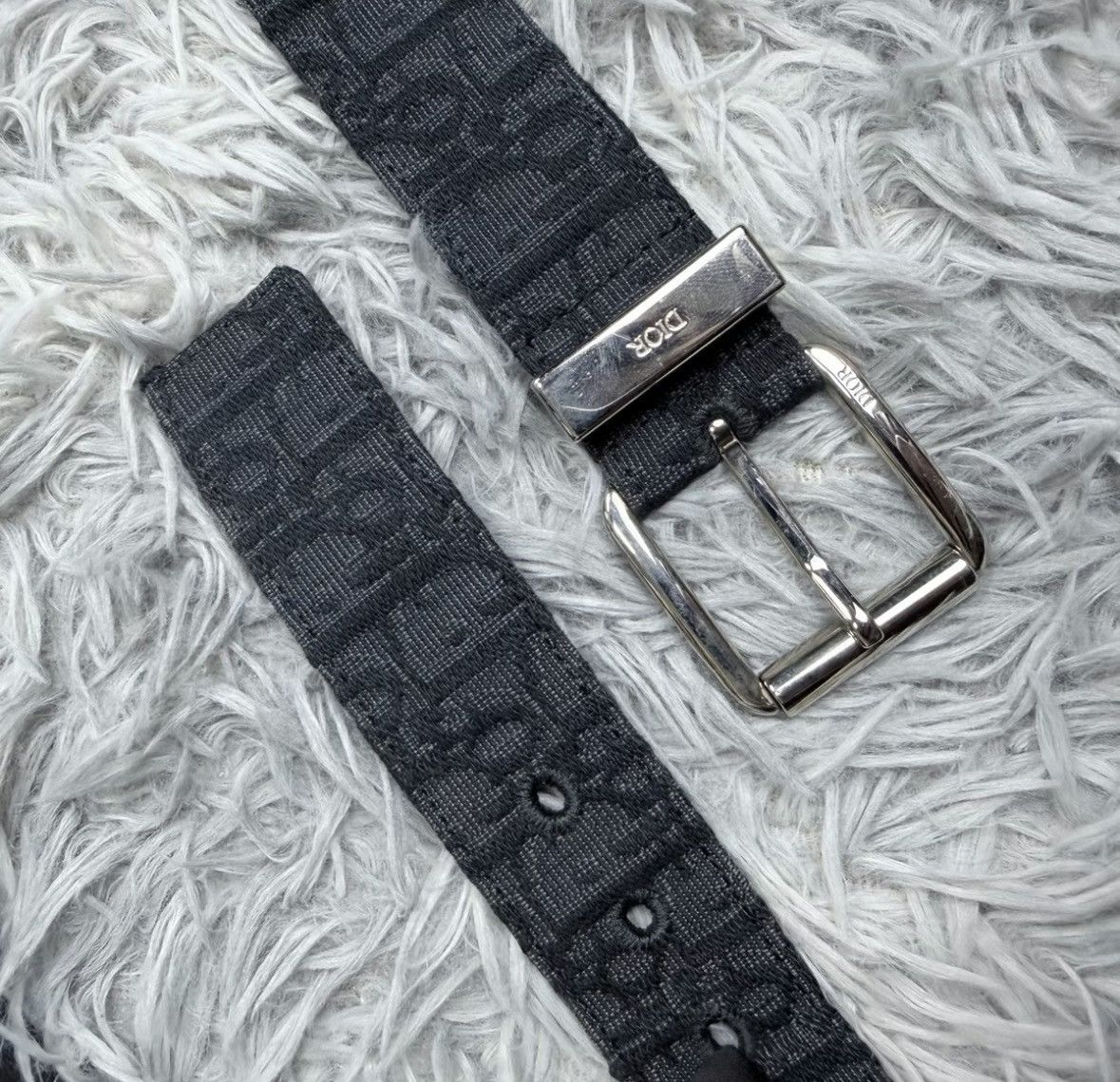 Dior dior black woven leather belt size 95. Size ONE SIZE - 3 Thumbnail