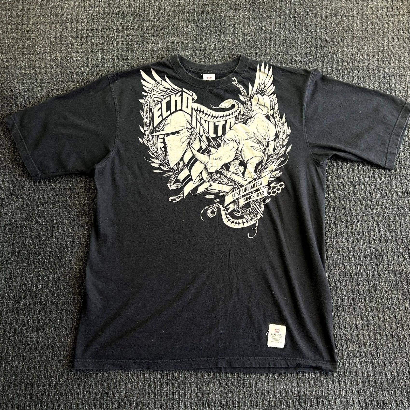 Ecko Unltd. Vintage Ecko Unltd. Long Sleeve Shirt 3XL Black Crew Neck Graphic Print Streetwear Hip Hop Shirt Mens Size US XXL / EU 58 / 5 - 3 Thumbnail