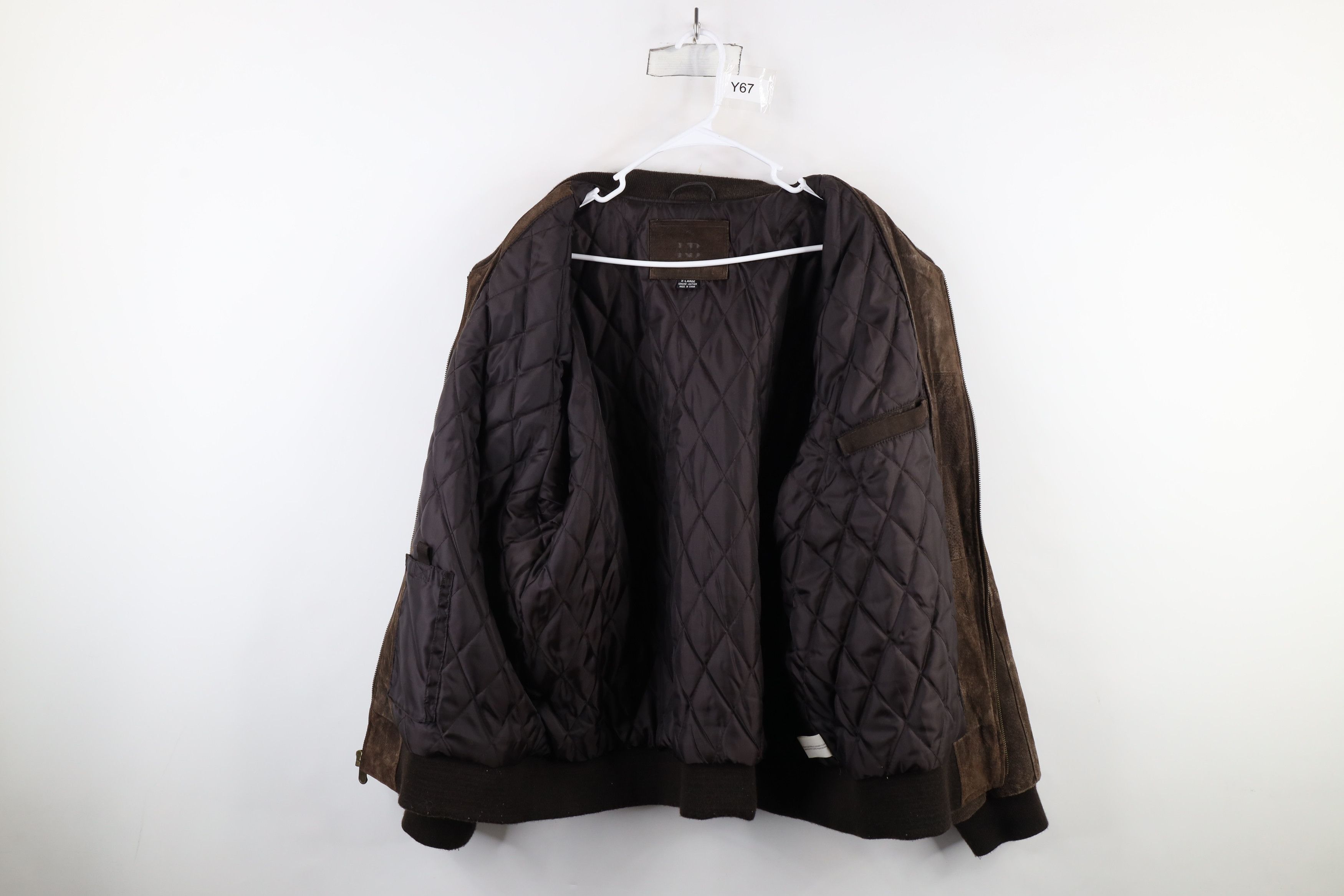 Vintage Vintage 90s Streetwear Suede Leather Bomber Jacket Brown Size US XL / EU 56 / 4 - 9 Thumbnail