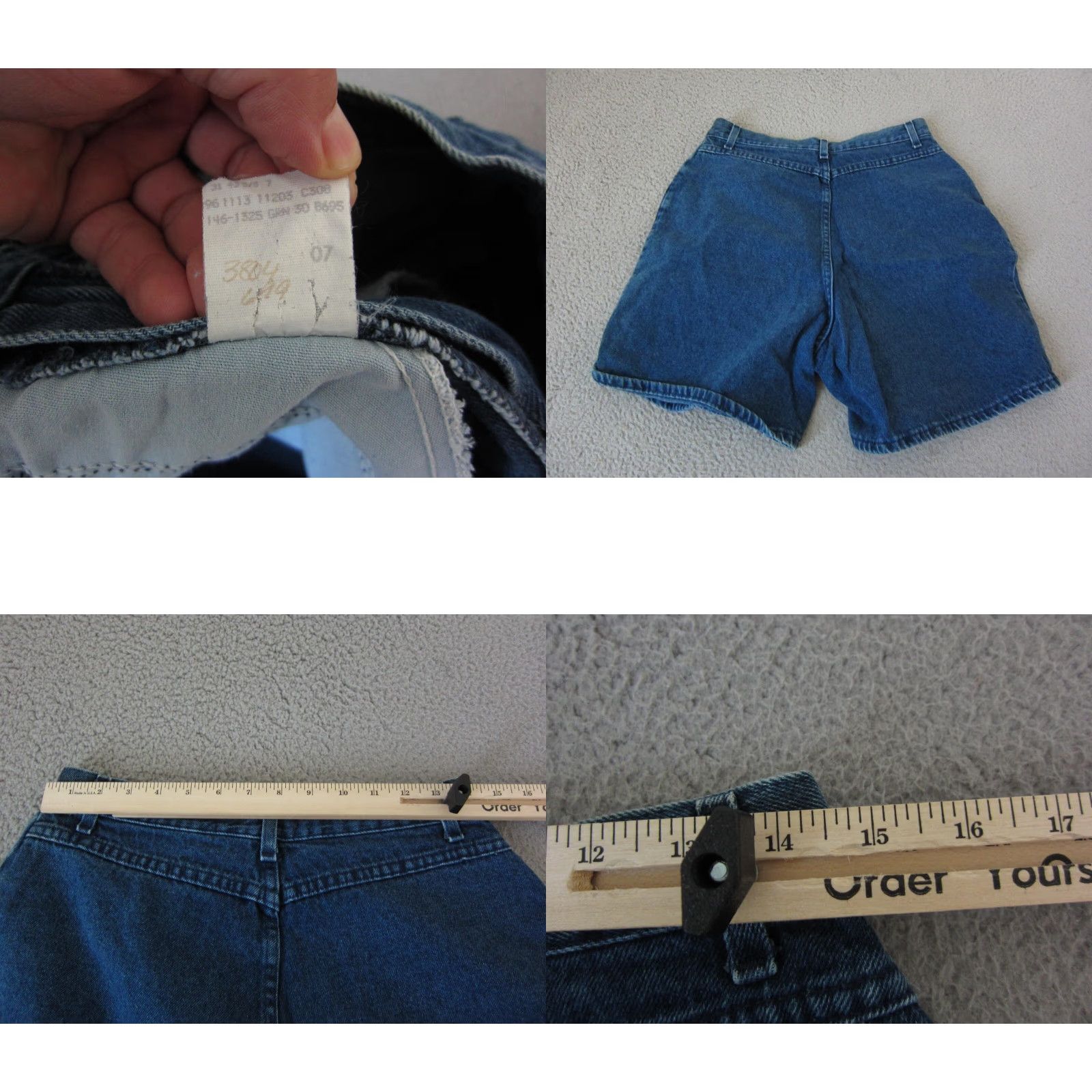 Lee VINTAGE Lee Jeans Shorts Womens Blue Denim Cotton Jorts 14 29 in Blue Denim Jeans 70s 80s Mens Womens Boys Girls Size 29" - 8 Thumbnail