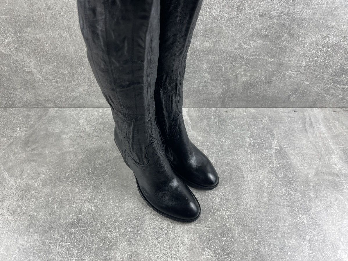 Other Fauzian Jeunesse Black Avant Garde Leather Tall Riding Boots Size US 9 / IT 39 - 4 Thumbnail