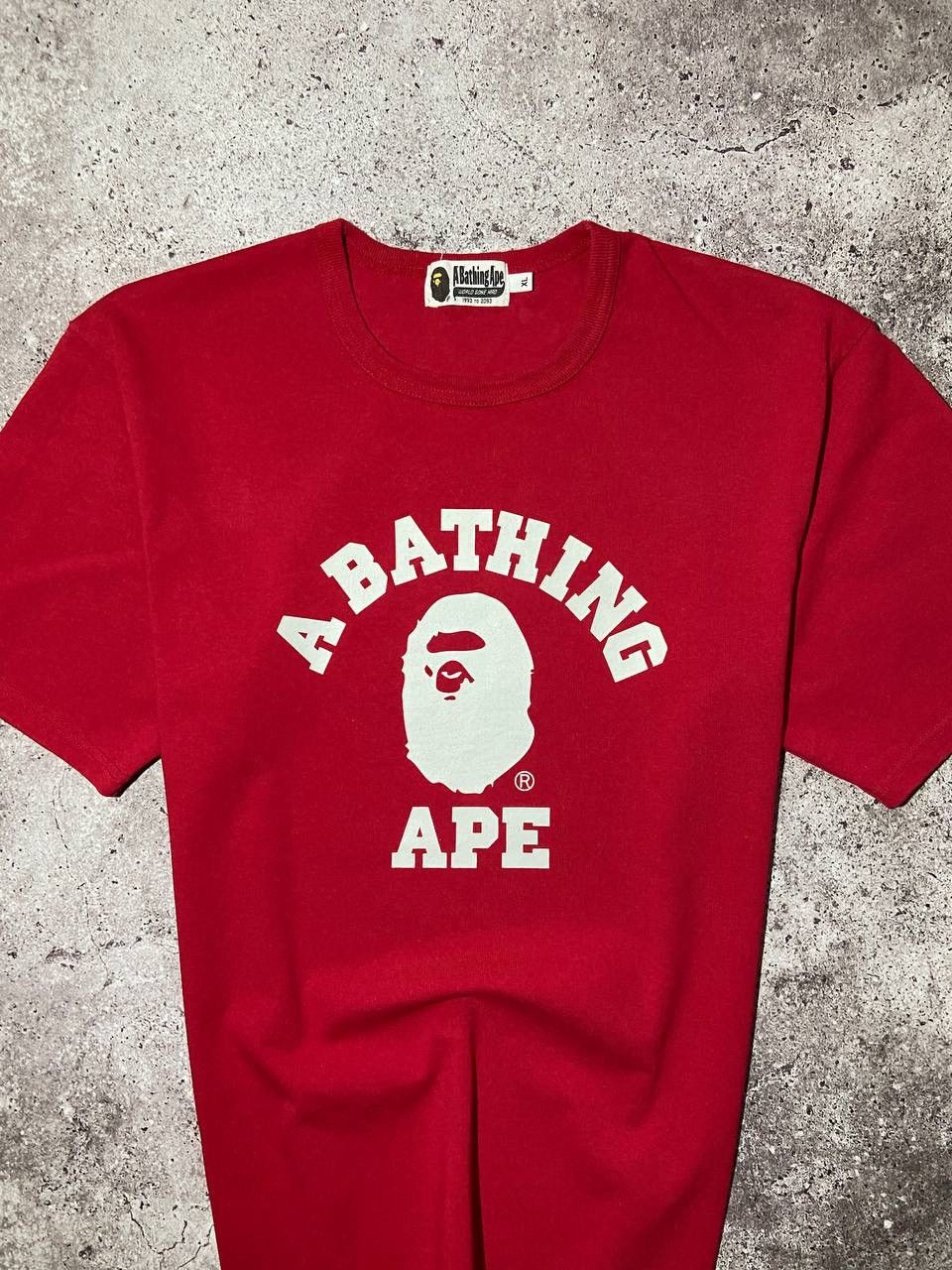 Bape Bape A Bathing Ape Red Big Logo Printed T-shirt Cotton Size US XL / EU 56 / 4 - 2 Thumbnail