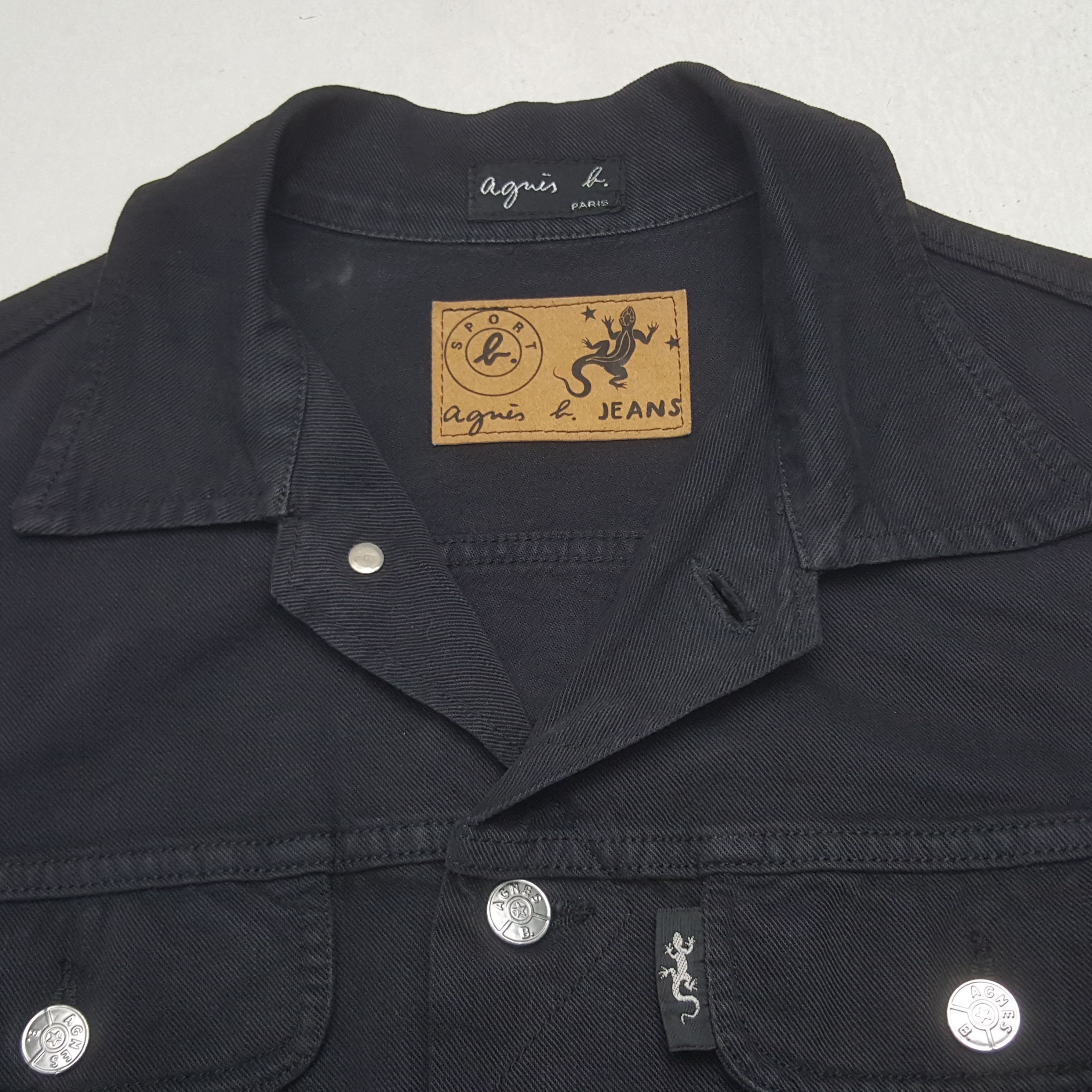 agnes b. Vintage Agnes b. Designer Crop Denim Jacket RR6 Size US S / EU 44-46 / 1 - 4 Thumbnail