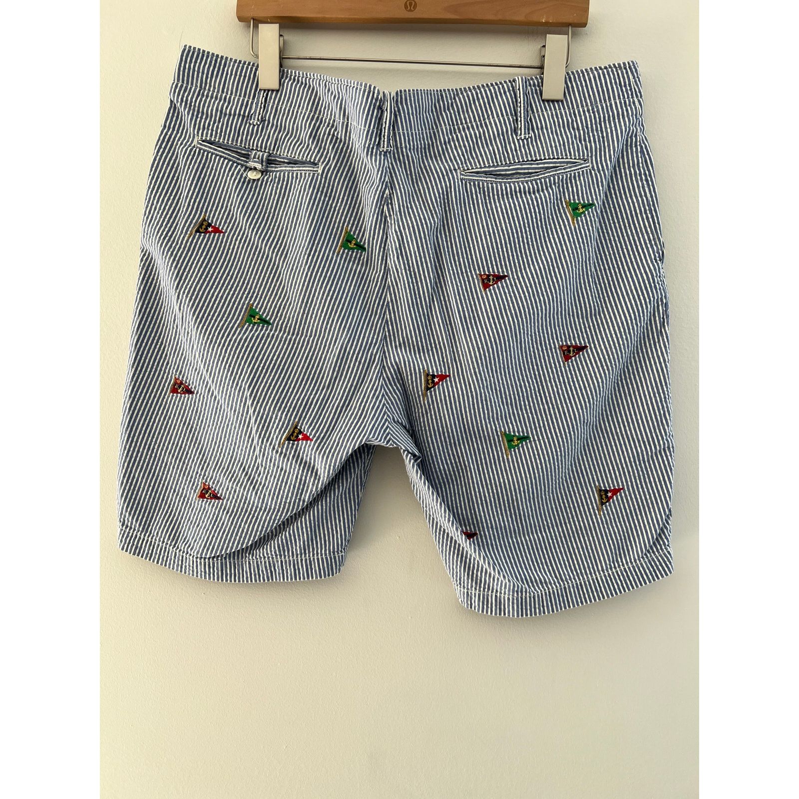 Polo Ralph Lauren Polo Ralph Seersucker Nautical Flag Classic Fit Shorts 38 Size US 38 / EU 54 - 5 Thumbnail