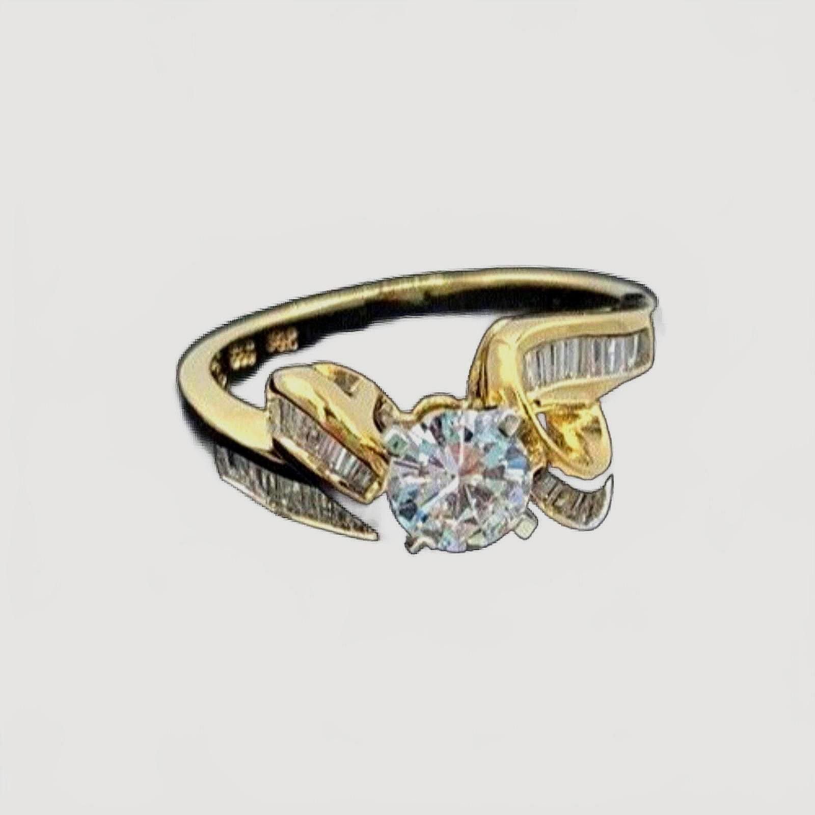 Other Over 1 carat TW 14K Yellow Gold VS2F Diamond Engagement Ring Size ONE SIZE - 1 Thumbnail