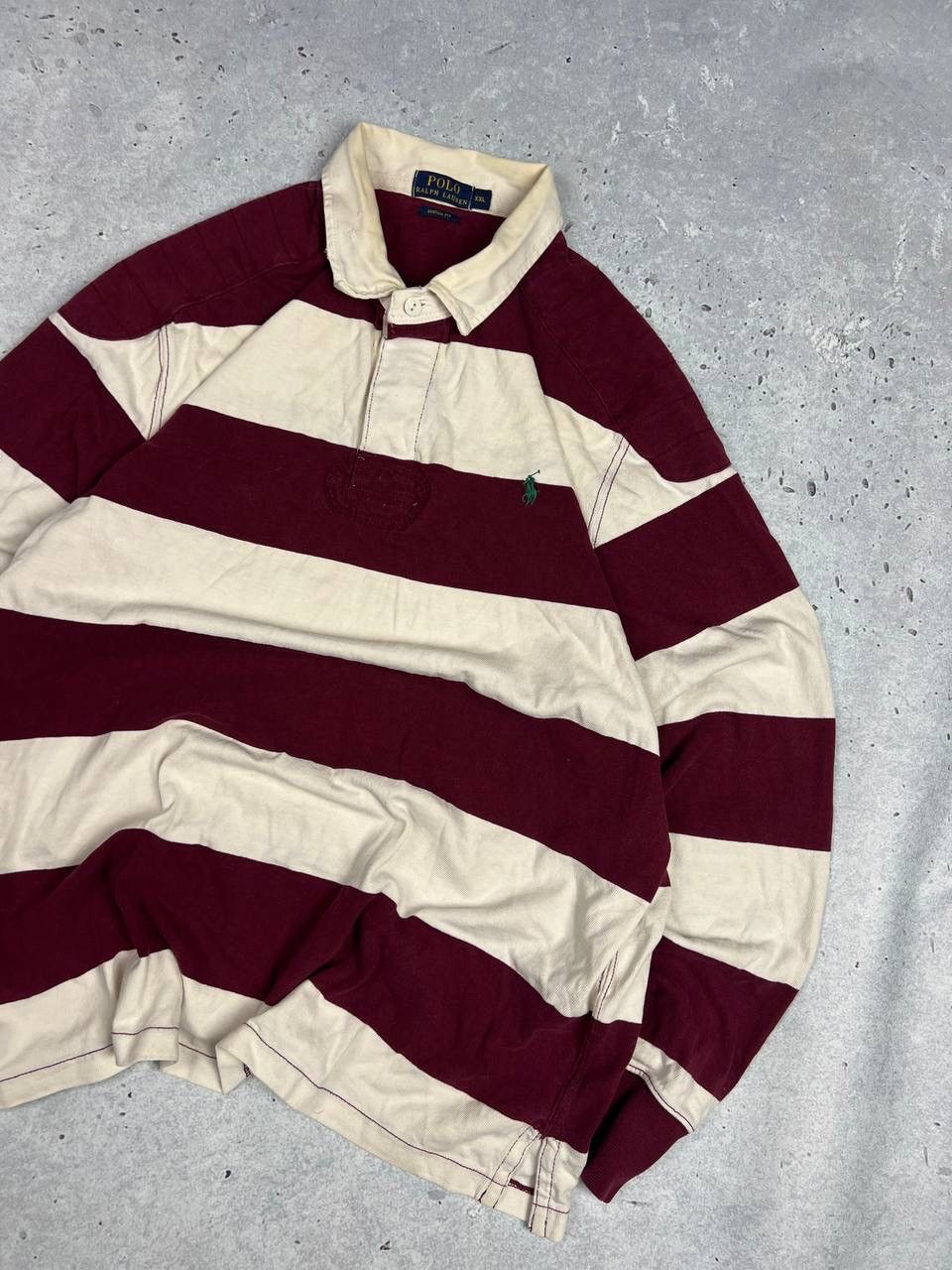 Polo Ralph Lauren × Ralph Lauren × Vintage Vintage Polo Ralph Lauren Striped Rugby Sweatshirt Size US XXL / EU 58 / 5 - 2 Thumbnail