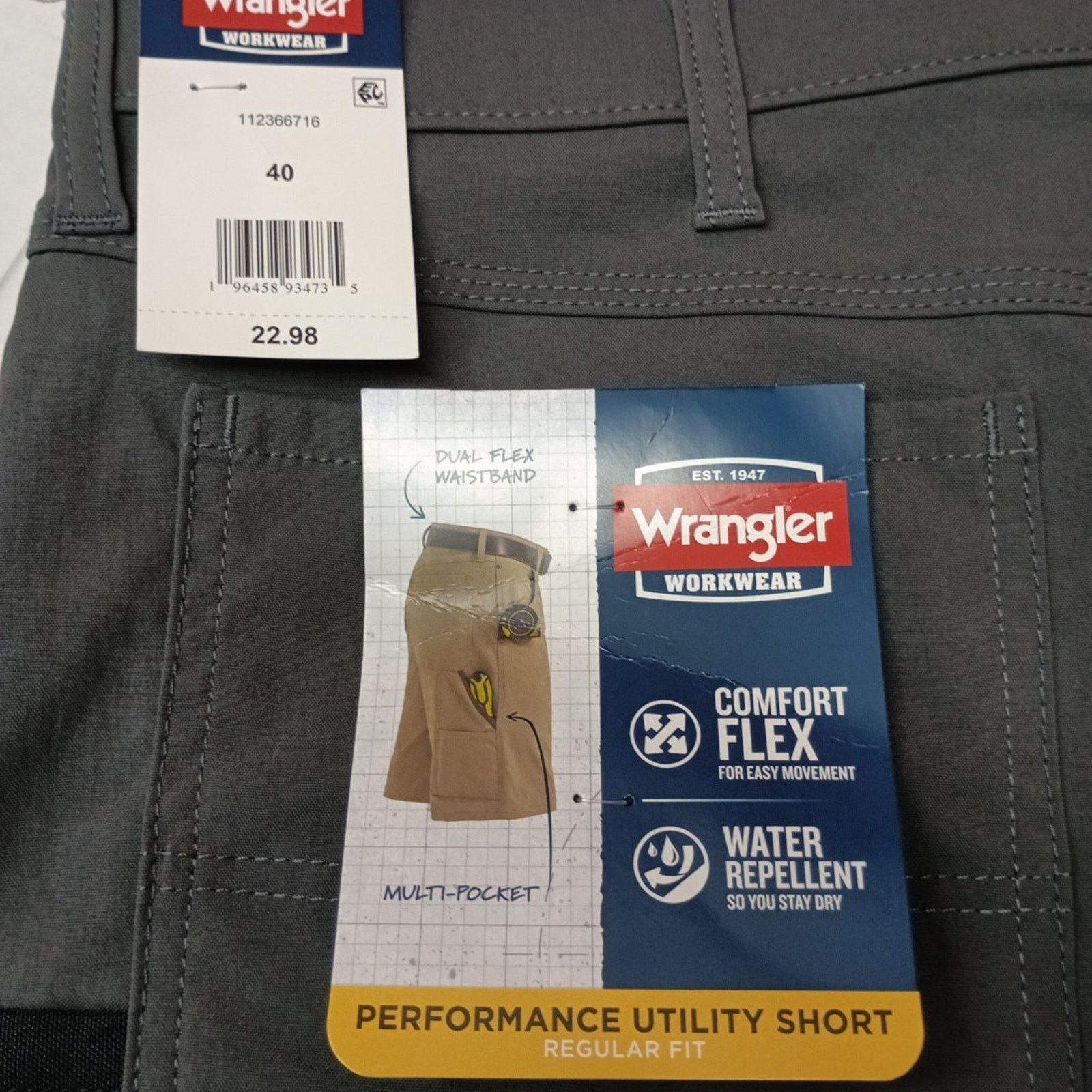 Wrangler Wrangler Utility Shorts Men's Size 40 Gray Regular Fit Size US 40 / EU 56 - 5 Thumbnail